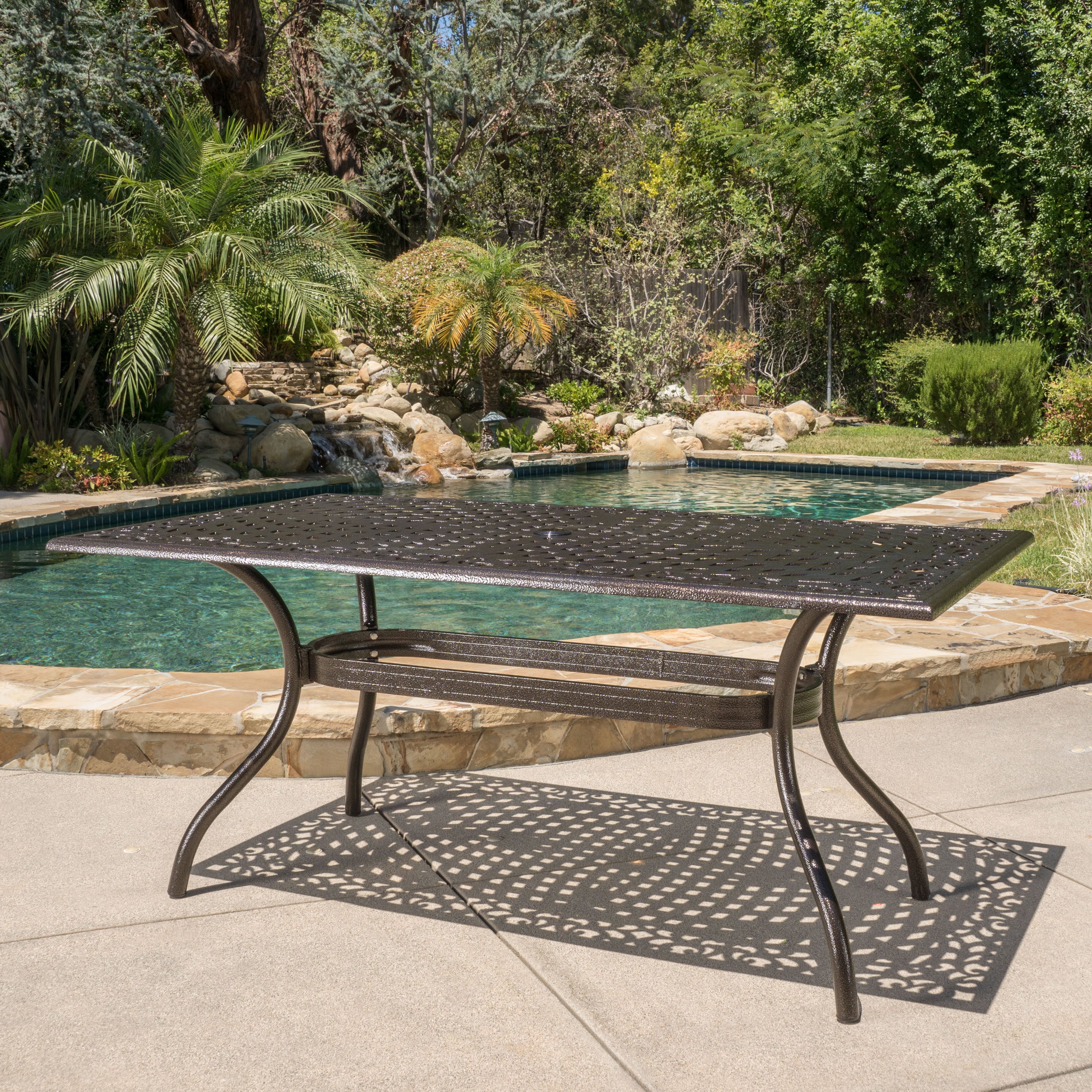 Monteria Bronze Cast Aluminum Rectangle Table - furnishings