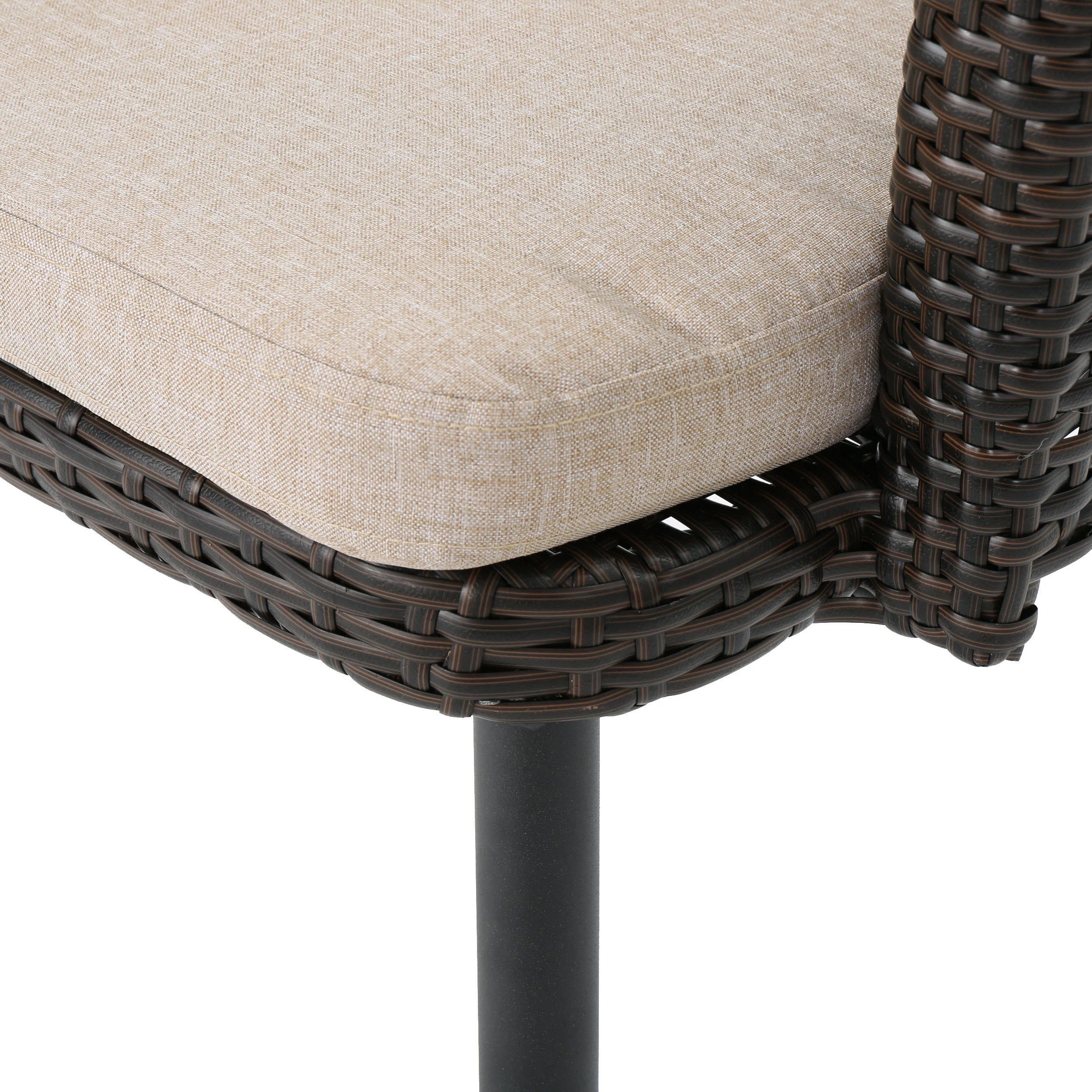 Ibiza Outdoor Wicker Dining Chairs with Water Resistant Cushion (Set of 2) - furnishings