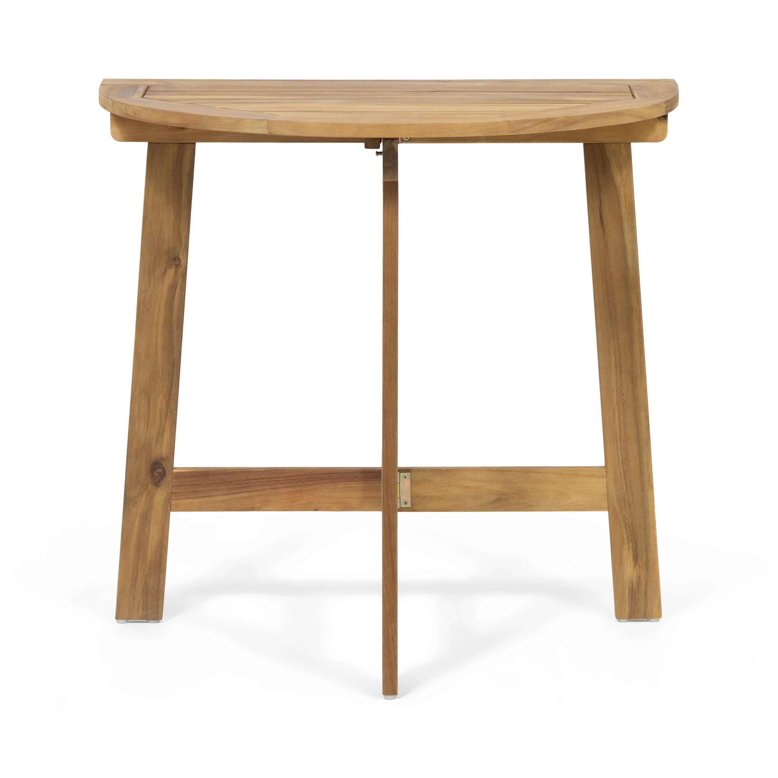 Sophia Outdoor Half-Round Acacia Wood Bistro Table - furnishings