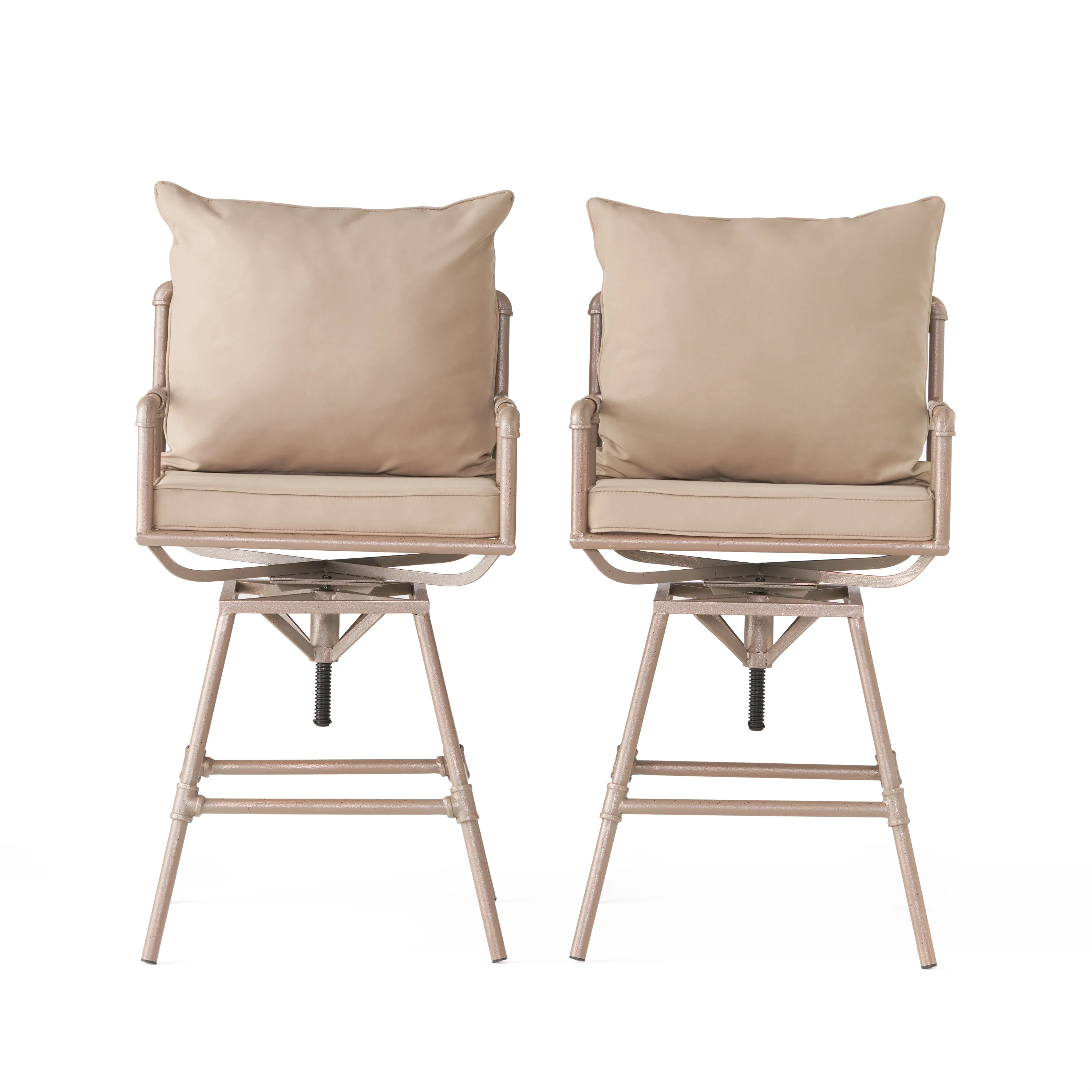 Tallahassee Outdoor Adjustable Pipe Barstools, Set of 2 - furnishings