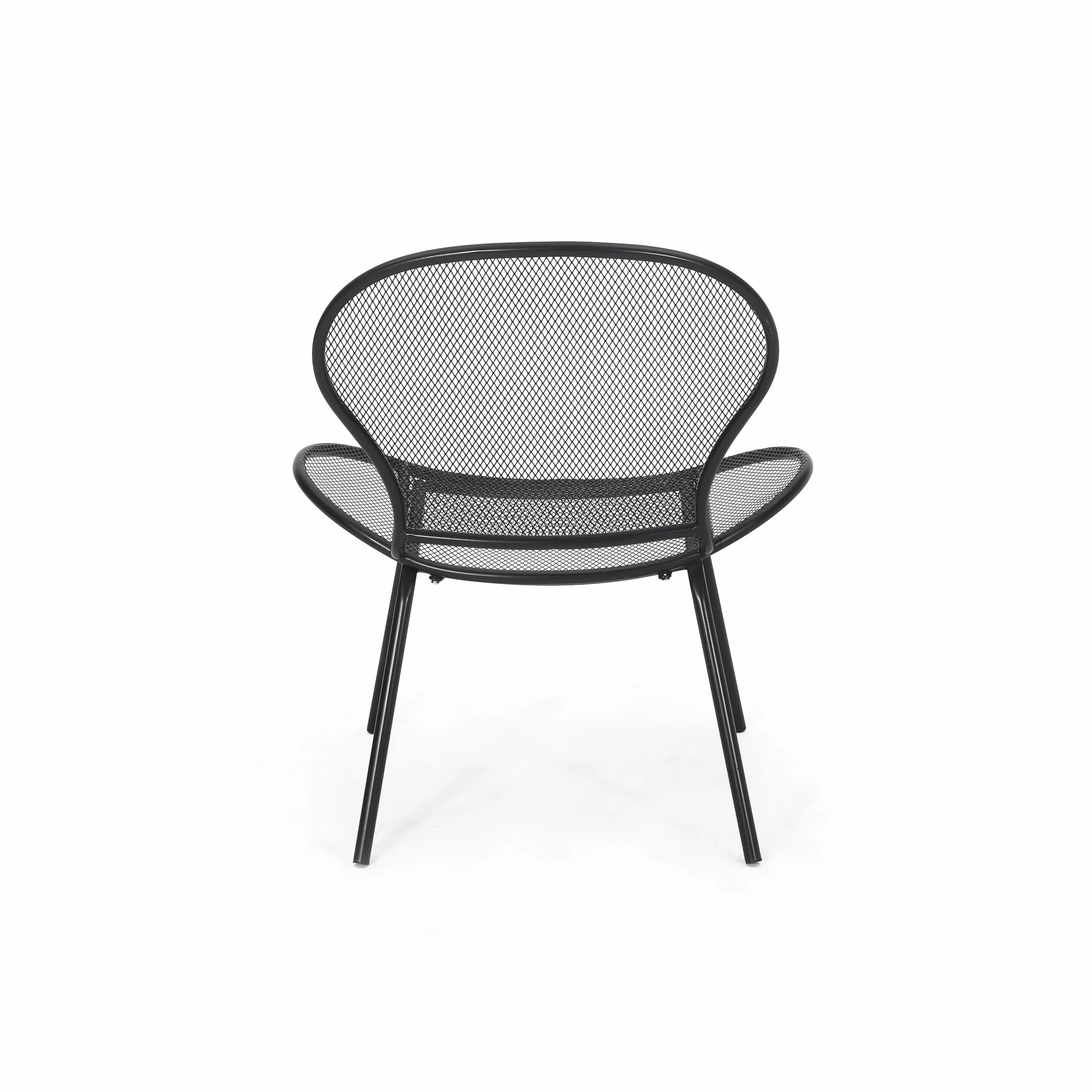 Tristian Modern Outdoor Iron Club Chair (Set of 2) - furnishings