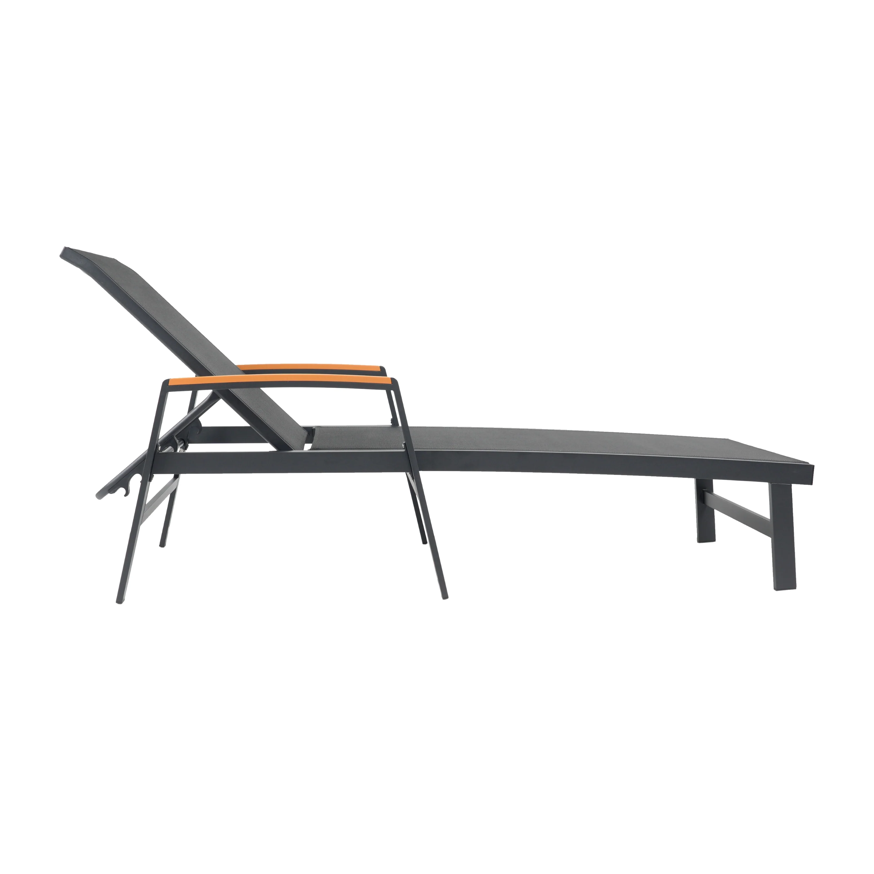 Joy Outdoor Aluminum Chaise Lounge Set with C-Shaped End Table - furnishings