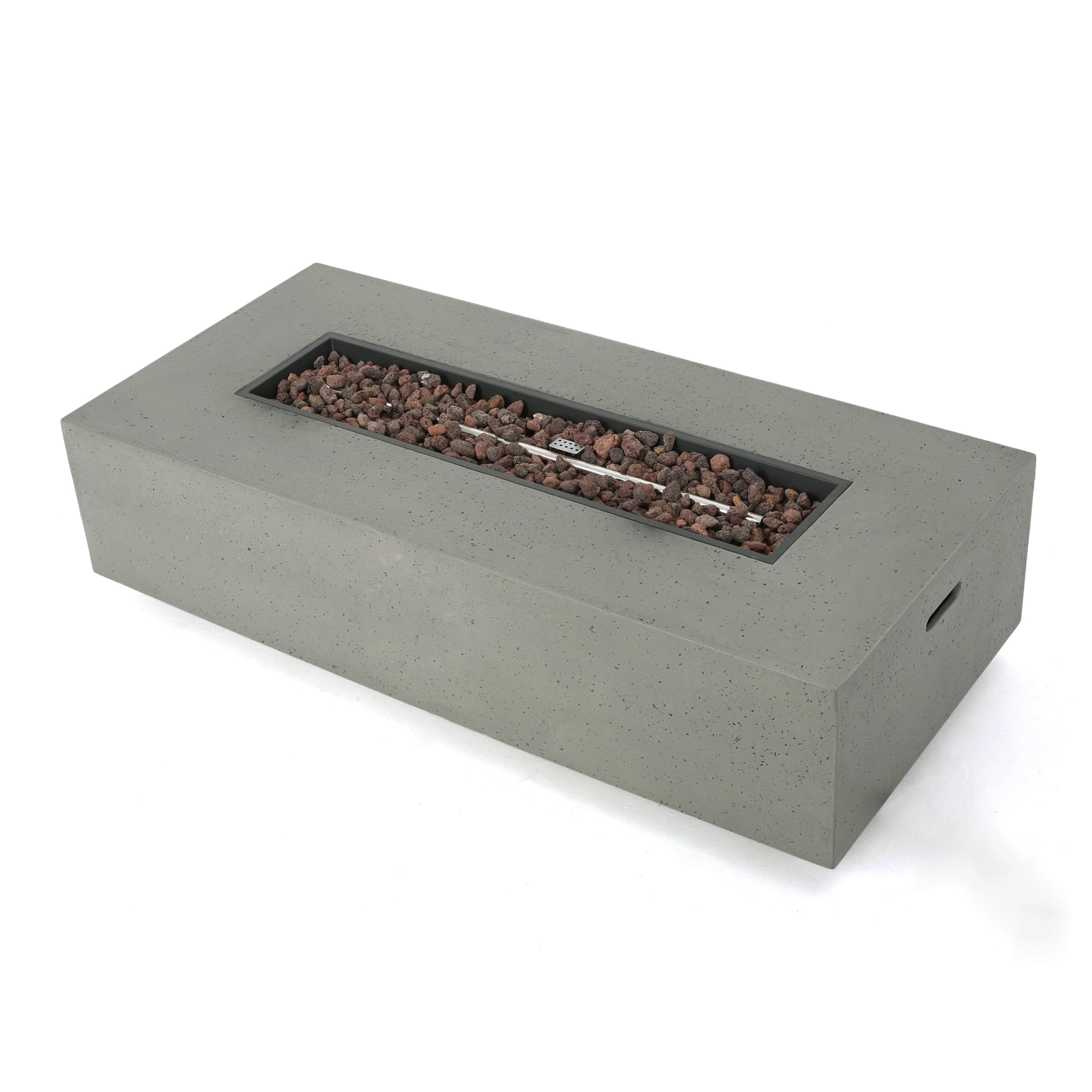 Booth Outdoor 4-Seater Aluminum Chat Set with Fire Pit and Tank Holder - furnishings
