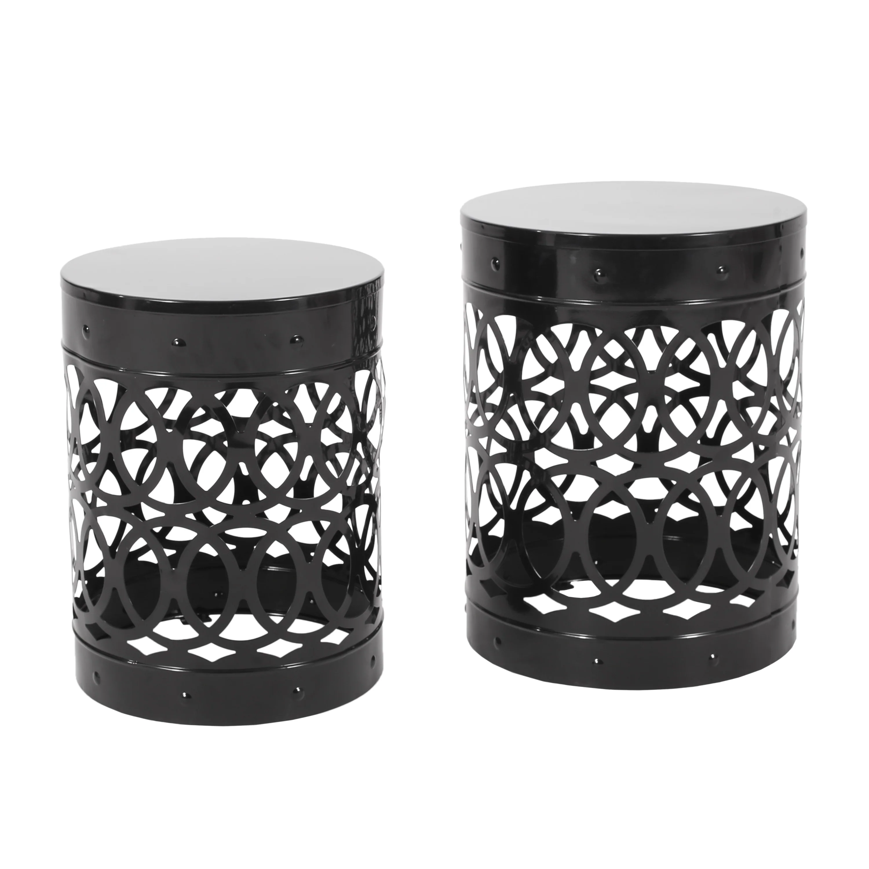 Pellerin Outdoor Metal Side Tables, Set of 2 - furnishings