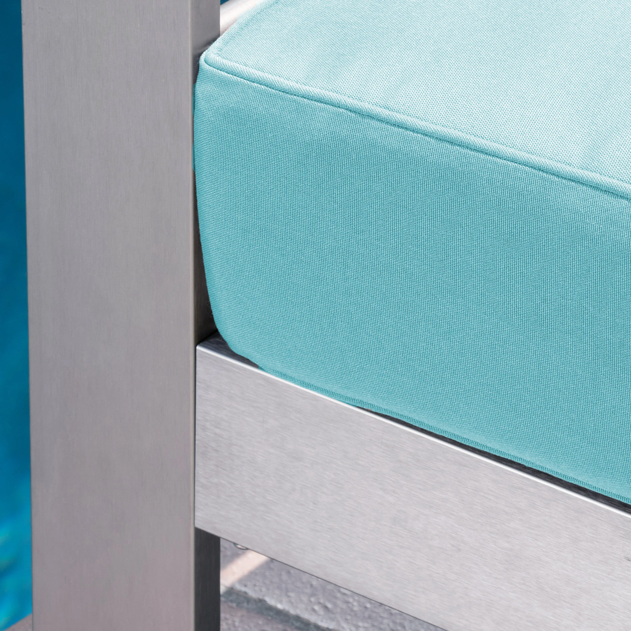 Zona Outdoor Aluminum Club Chairs and Faux Wood Side Table Set with Cushions - furnishings