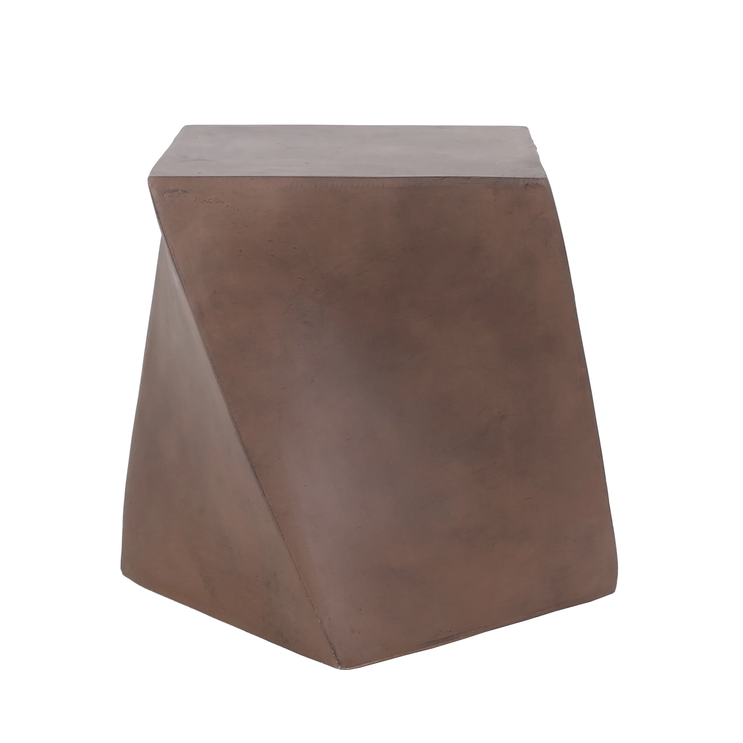 Pecor Outdoor Lightweight Concrete Side Table, Brown - furnishings