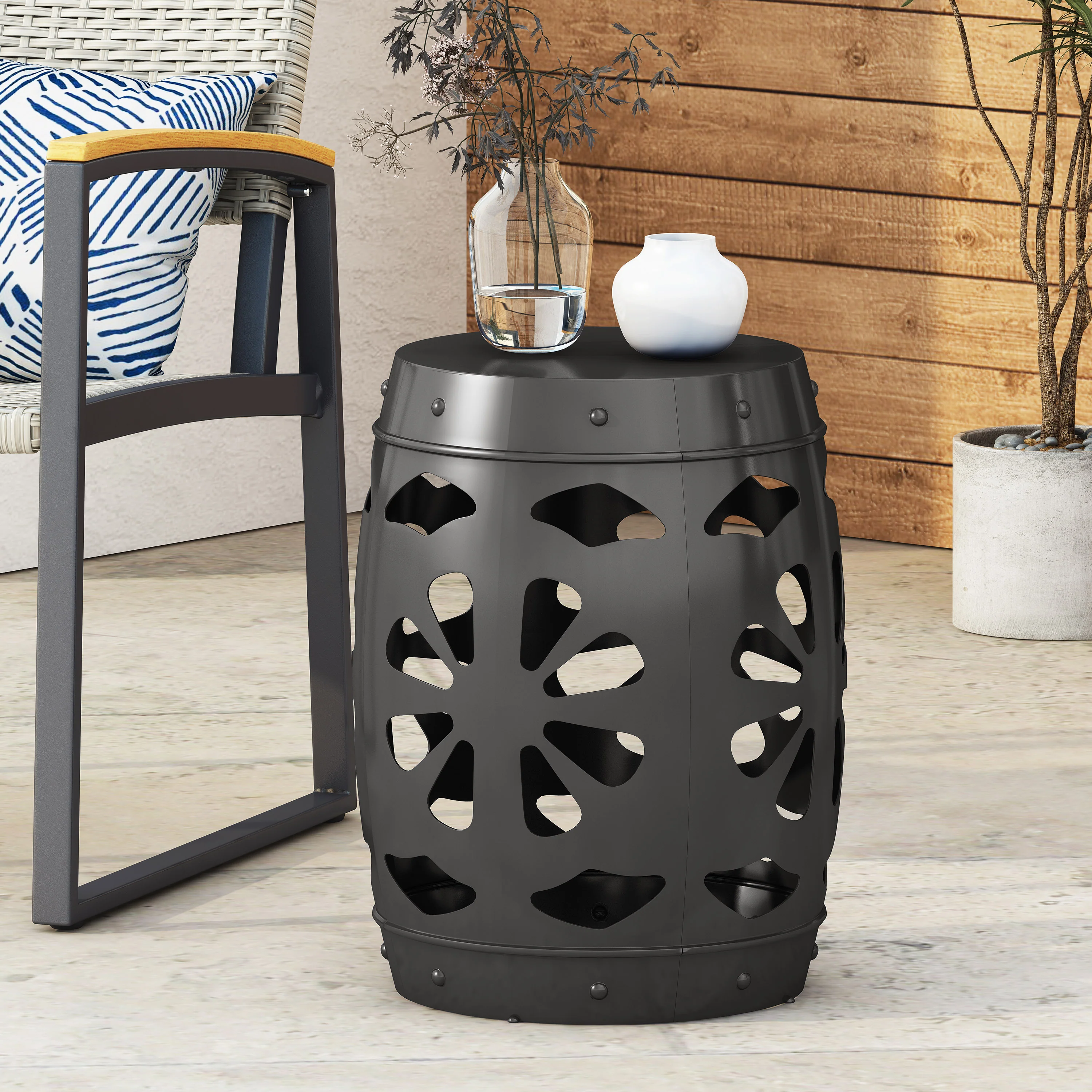Carey Outdoor Metal Side Table - furnishings