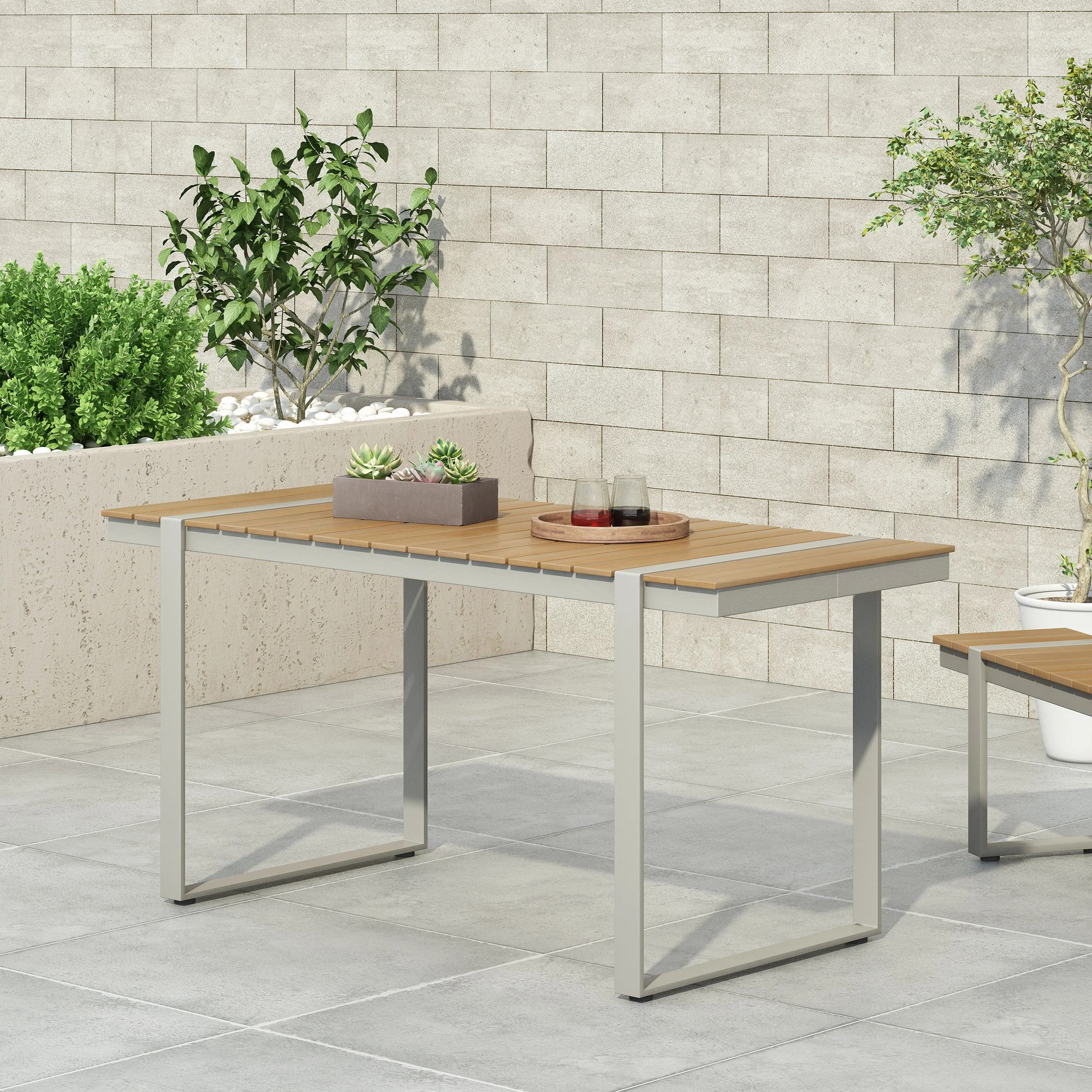 Mora Outdoor Aluminum Dining Table - furnishings