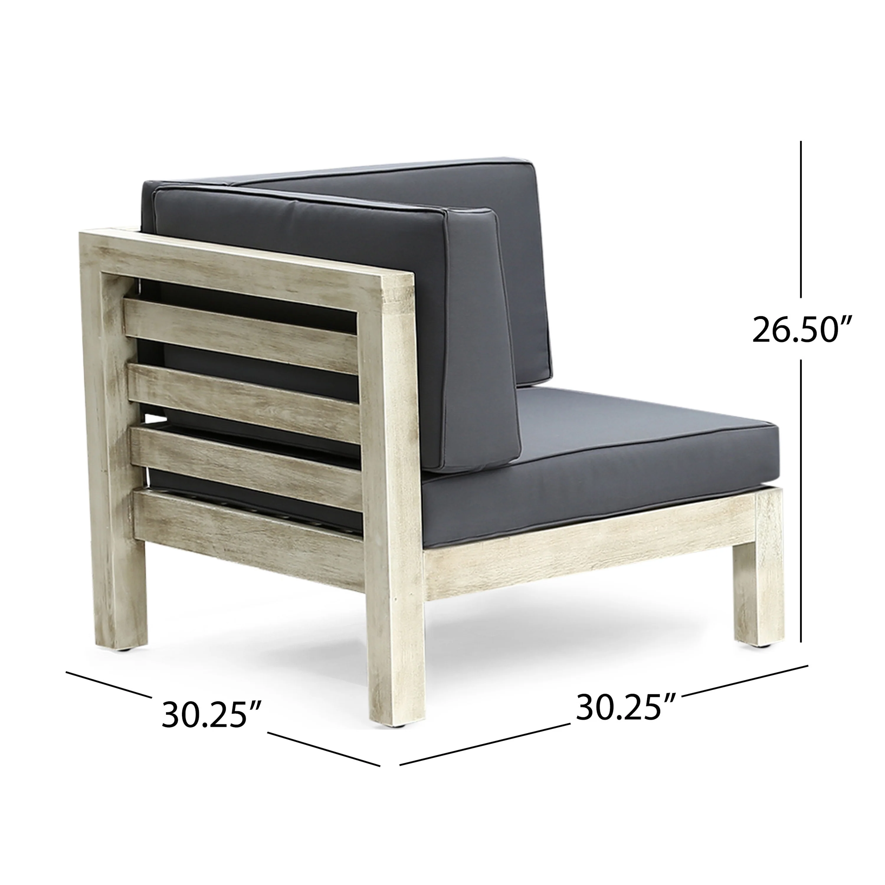 Dawson Outdoor Sectional Sofa Set - 3-Seater - Acacia Wood - Outdoor Cushions - furnishings