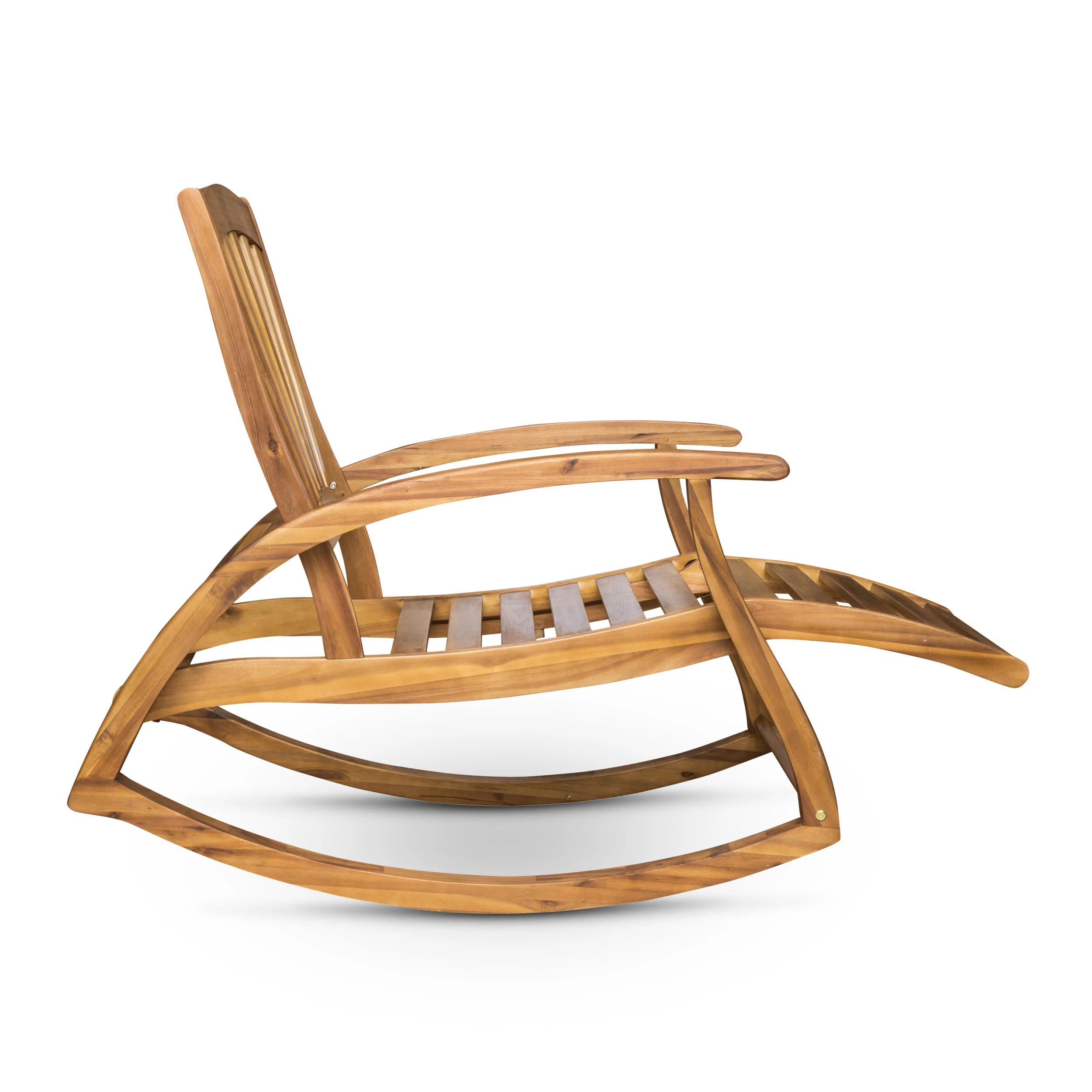 Lee Outdoor Rustic Acacia Wood Recliner Rocking Chairs (Set of 2) - furnishings