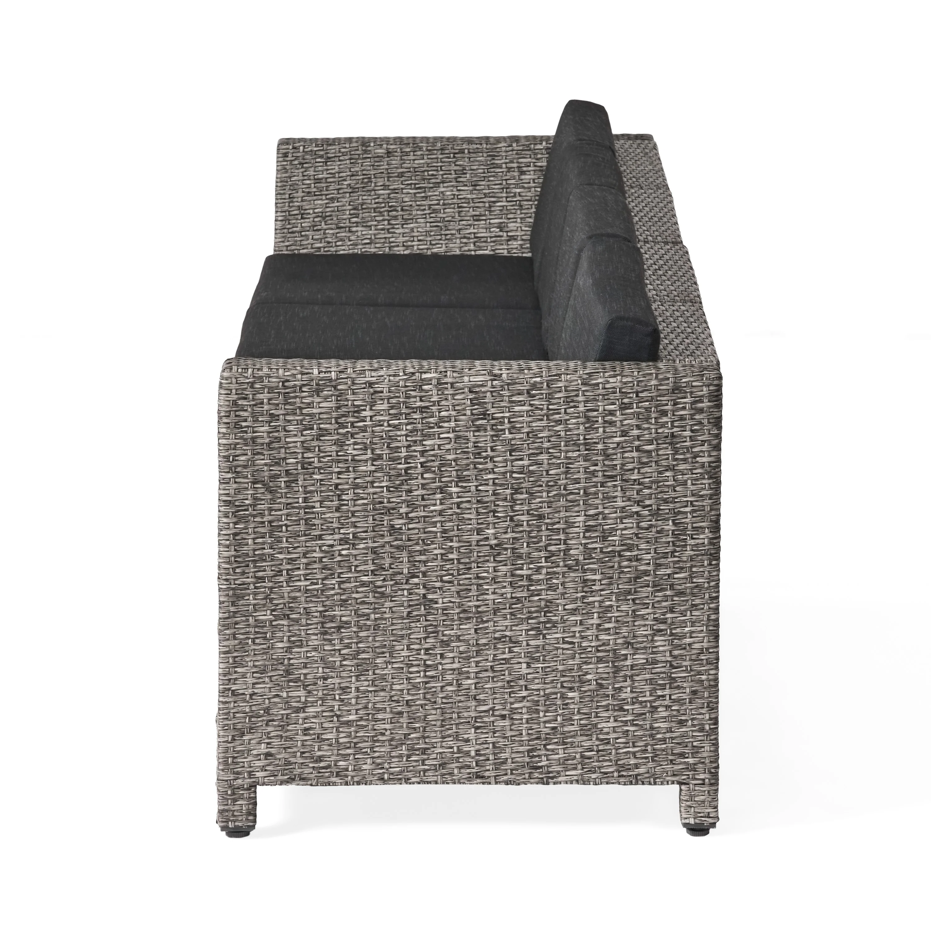 Venice Outdoor Wicker 4 Seater Sectional Sofa with Cushions - furnishings