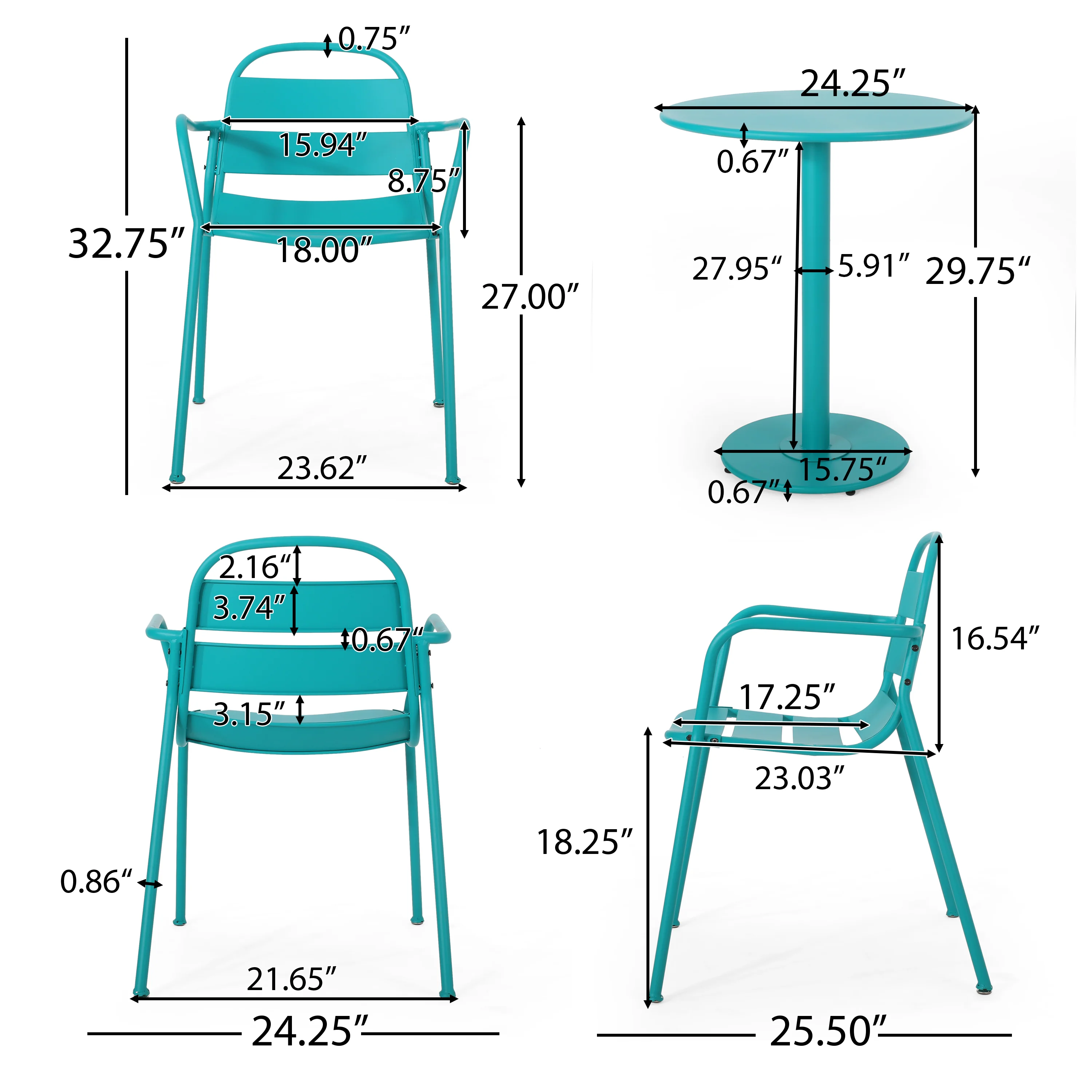 Keairns Outdoor 3 Piece Bistro Set - furnishings