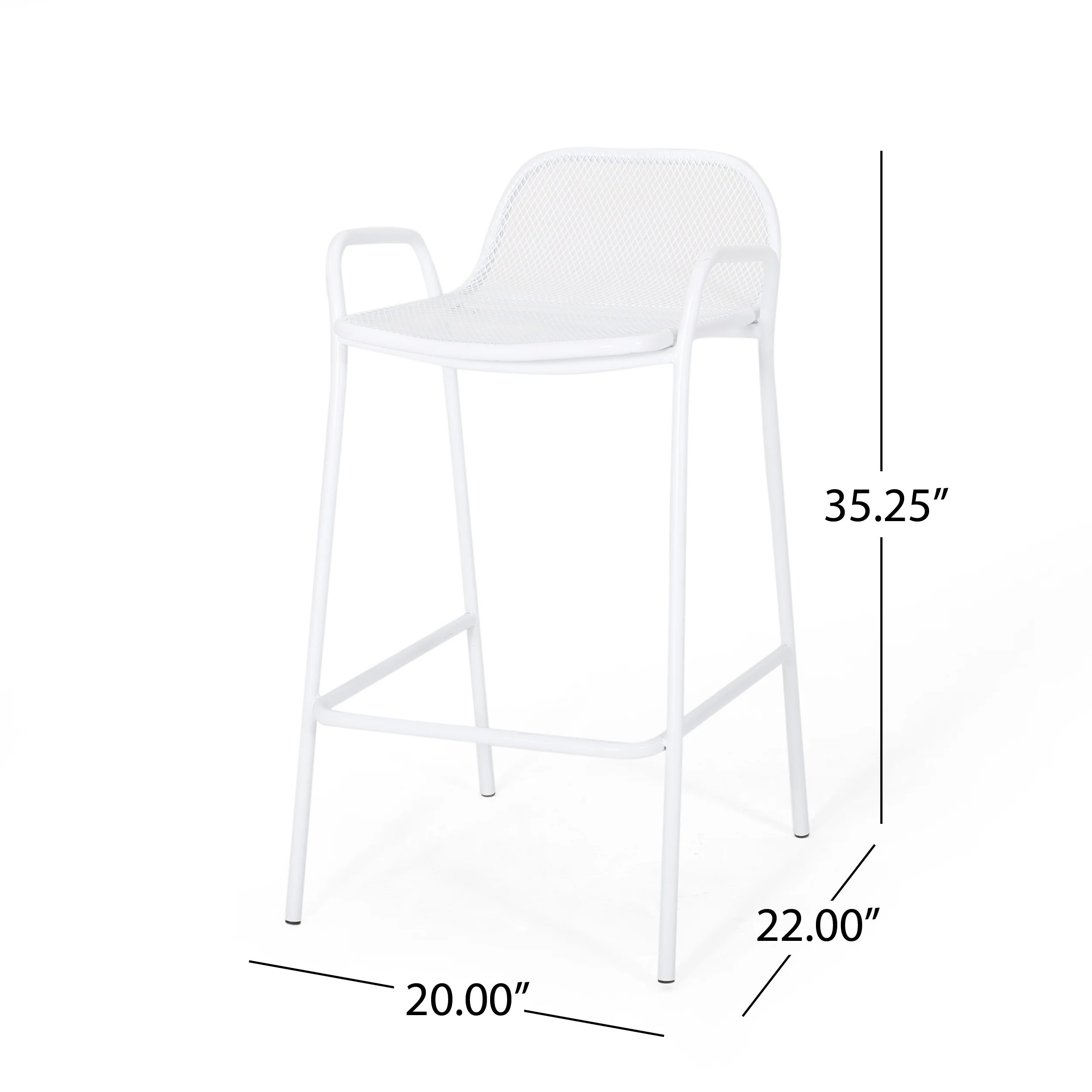 Linda Modern Iron Barstool (Set of 4) - furnishings