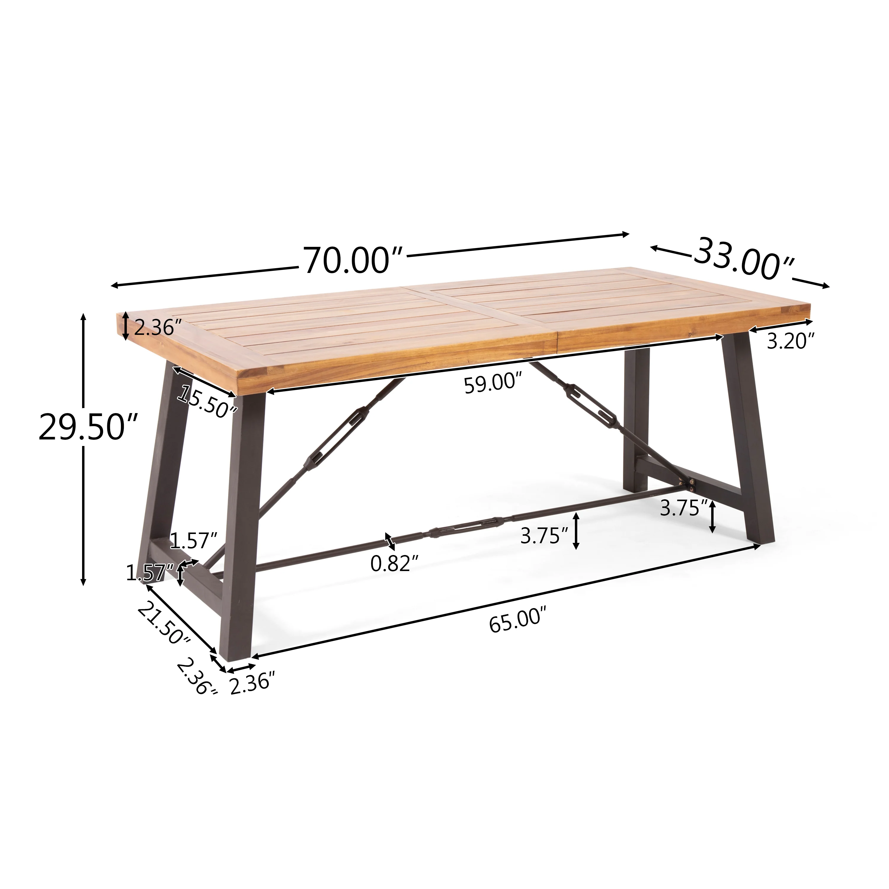 Rosario Modern Industrial Dining Table - furnishings