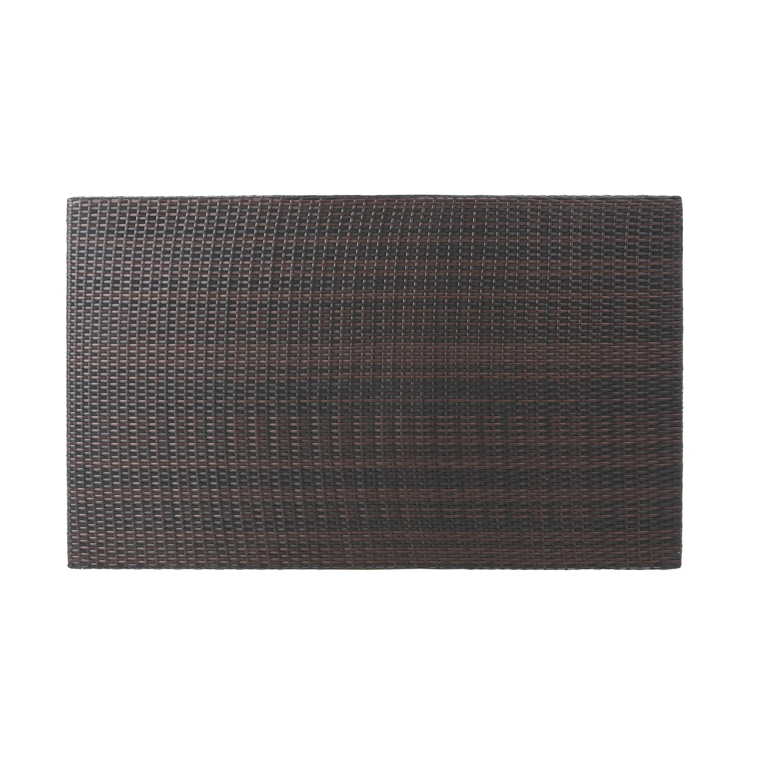 Edene Outdoor Multibrown Wicker Rectangular Dining Table - furnishings