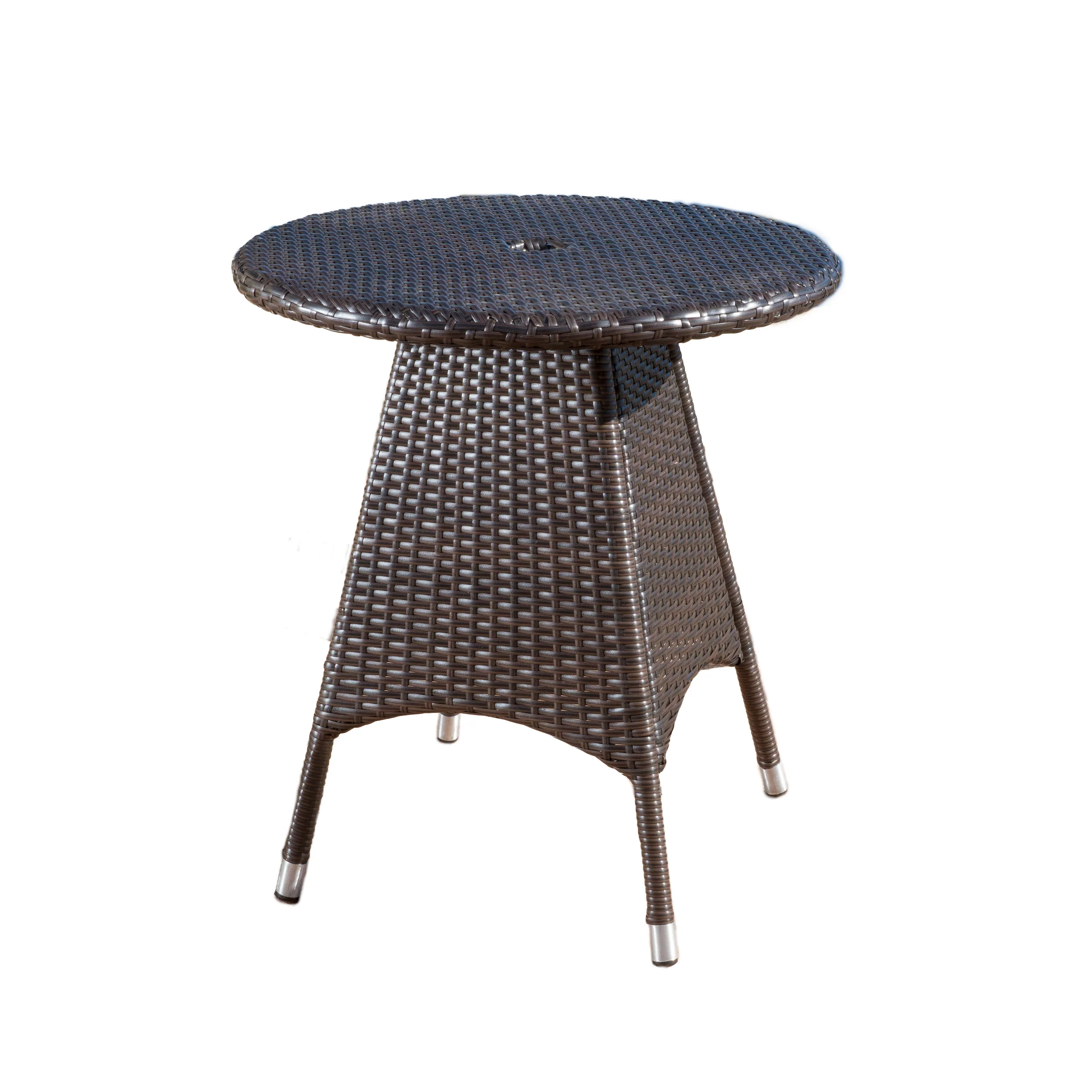 Lebeau Outdoor Contemporary Multi Brown Polyethylene Round Bistro Table - furnishings