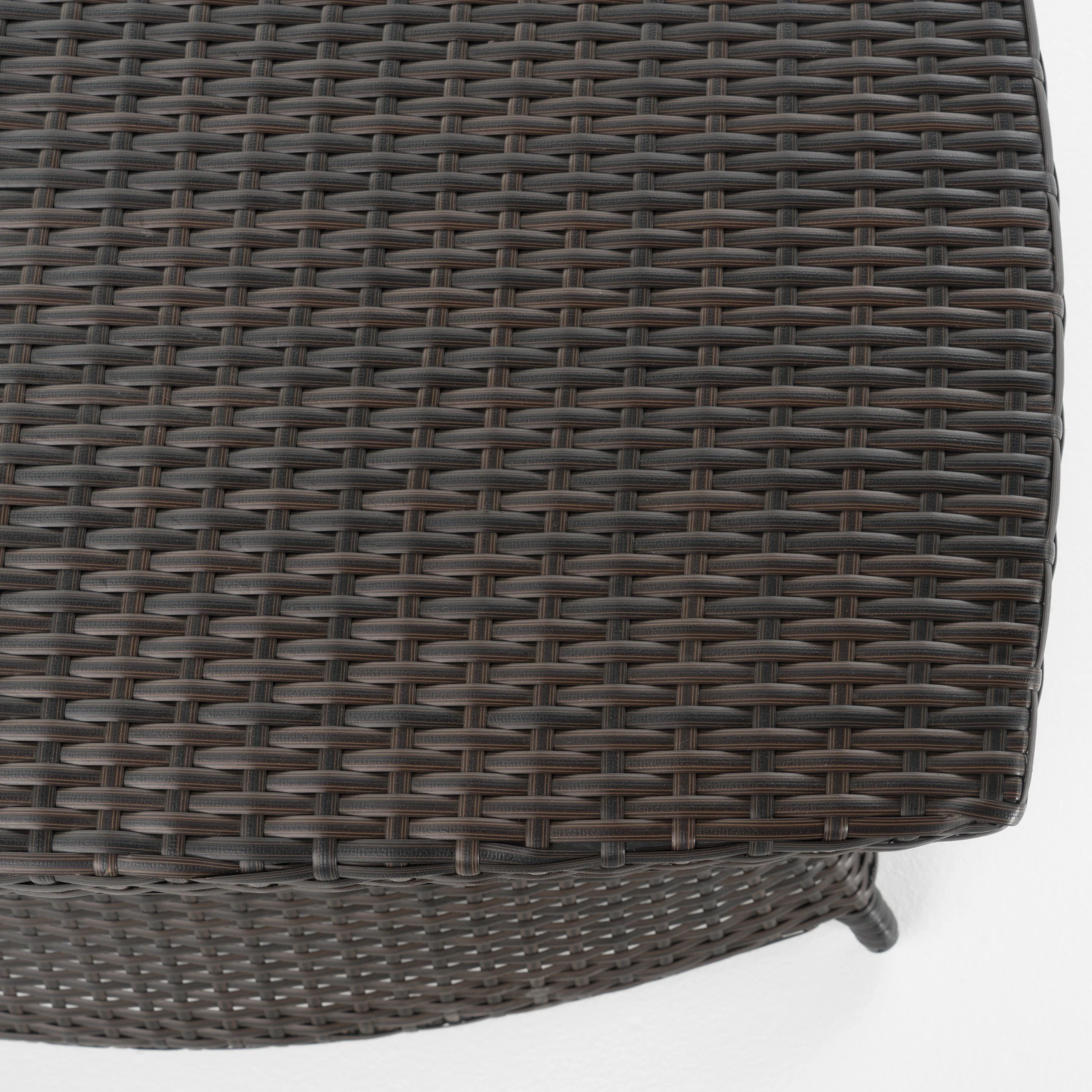 Lakeport Outdoor 3 Piece Mutlibrown Wicker Chaise Lounge Set with Table - furnishings