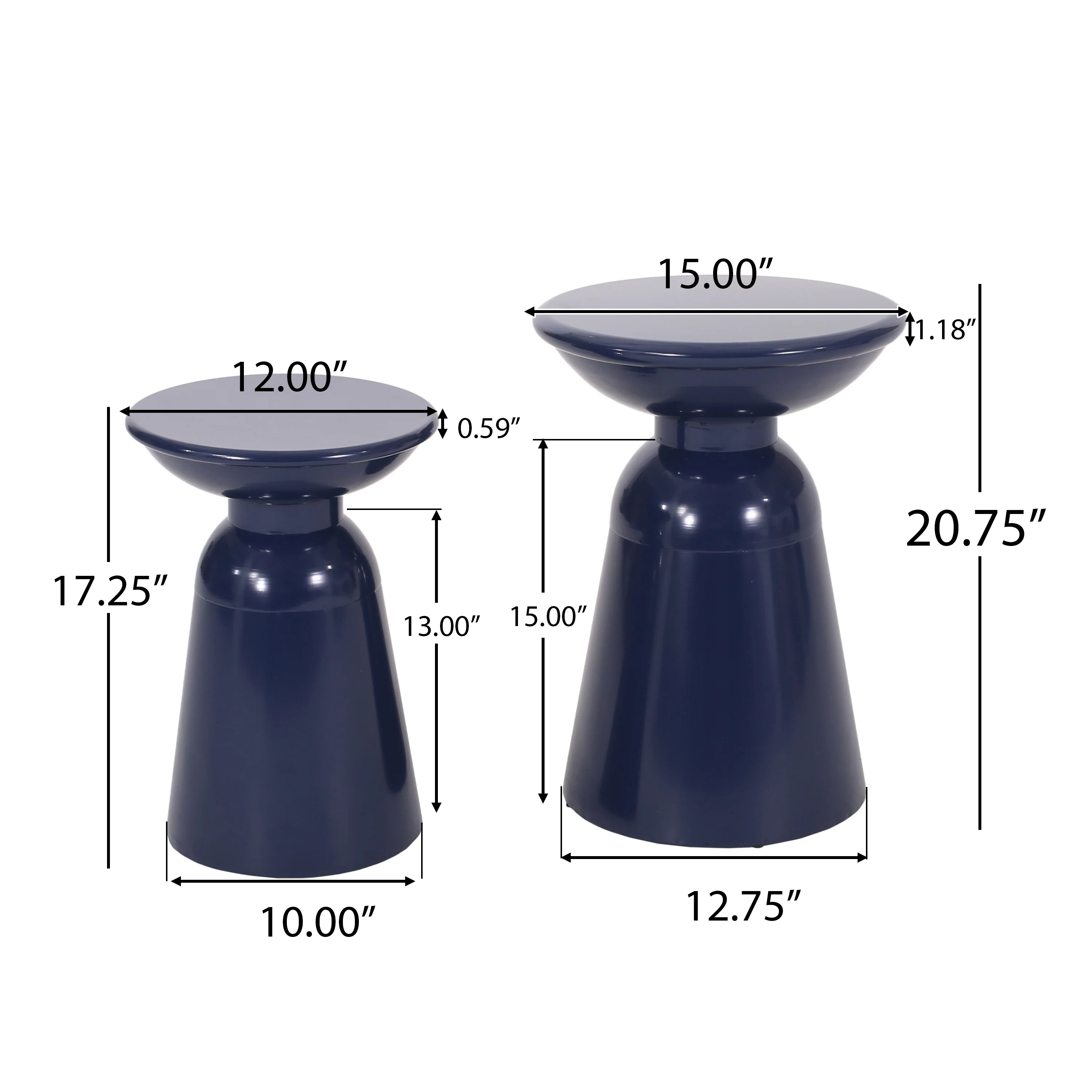 Soto Outdoor Metal Side Tables, Set of 2 - furnishings