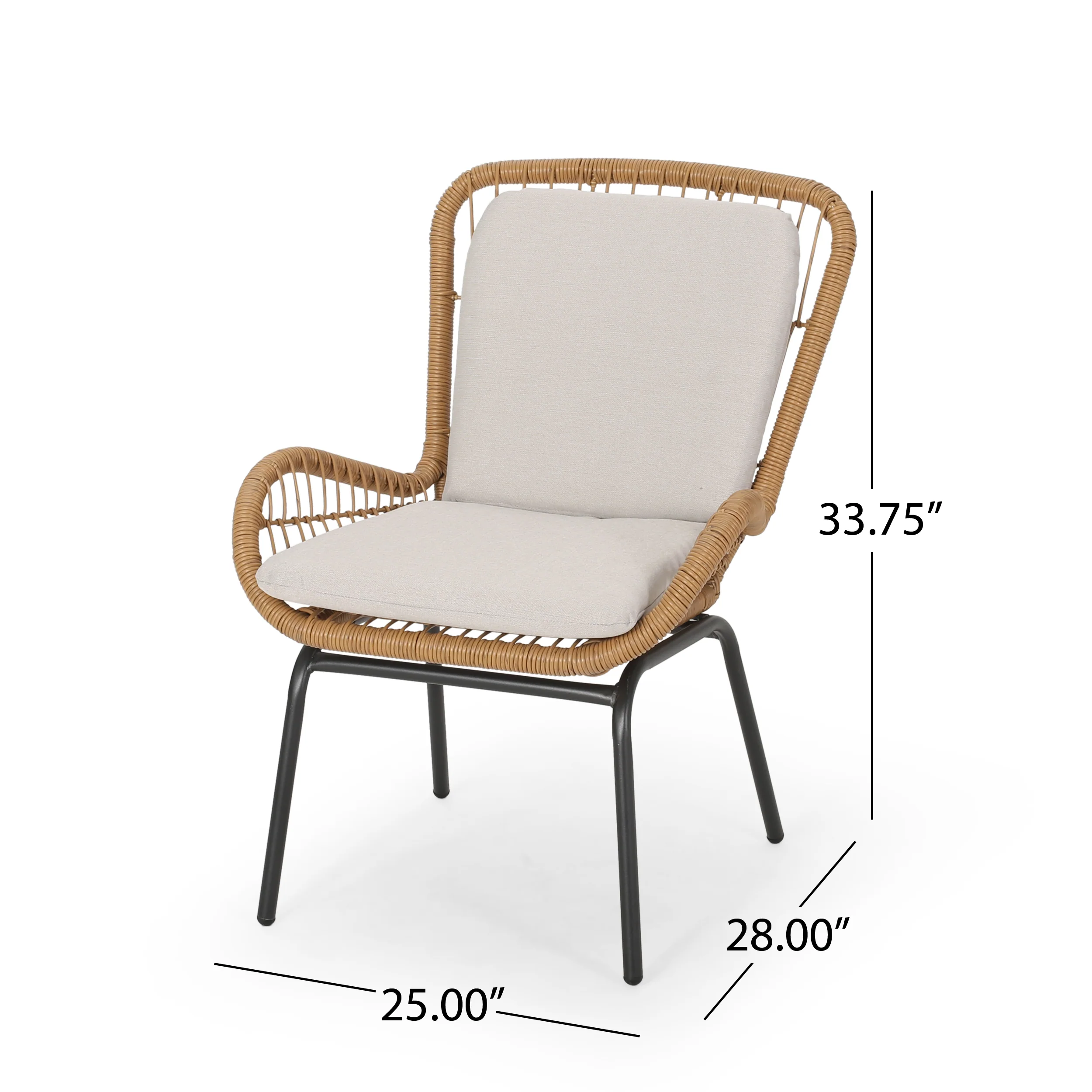 Averyrose Outdoor Wicker Chat Set with Cushions - furnishings