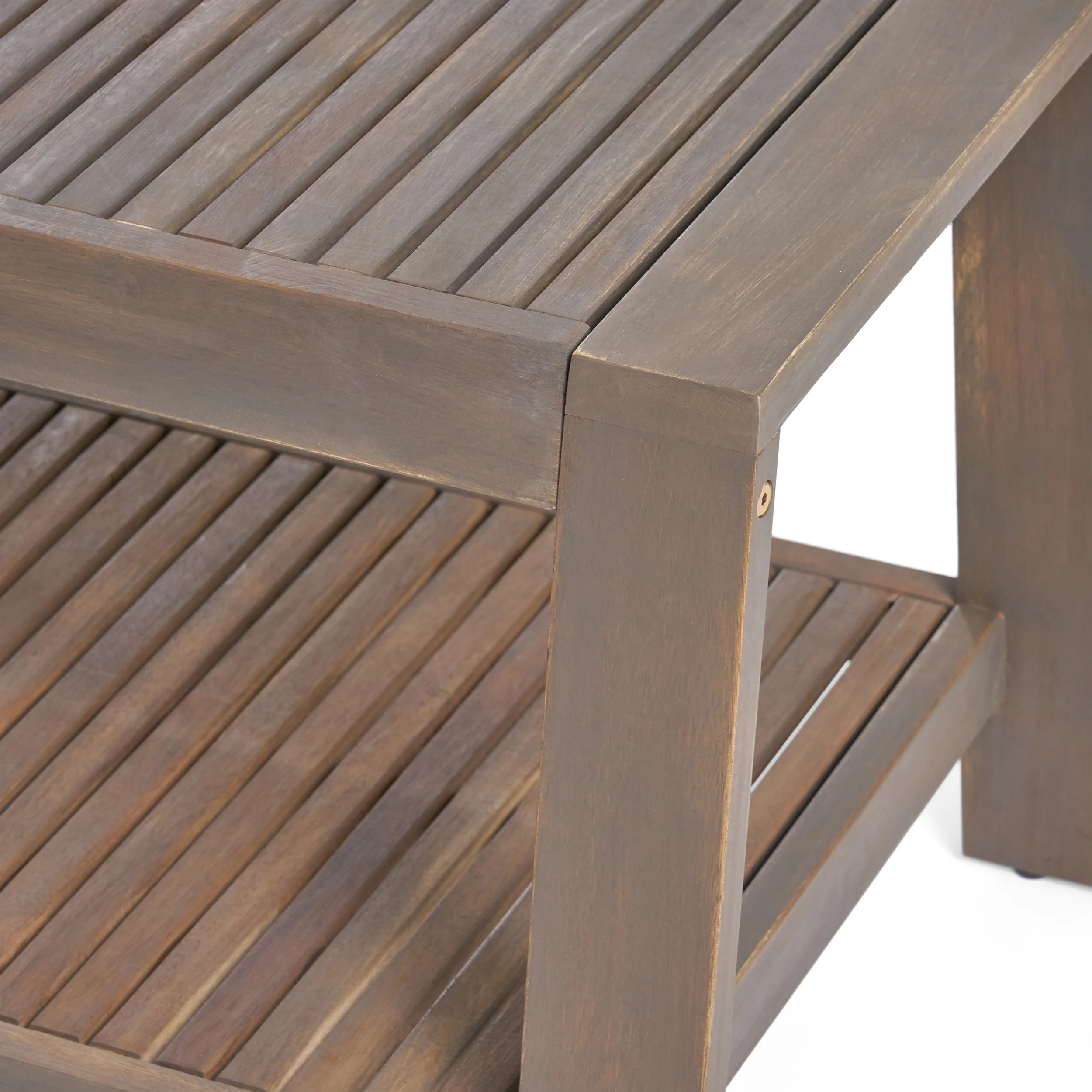 Parma Outdoor Acacia Wood Loveseat and Coffee Table Set with Sunbrella Cushions - furnishings