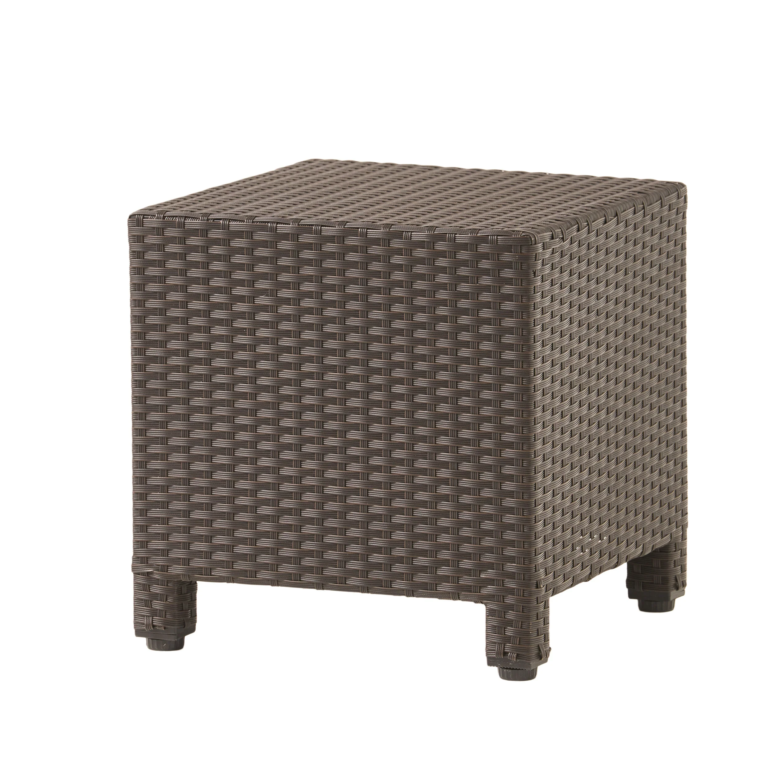 Pueblo Outdoor Wicker Accent Side Table - furnishings