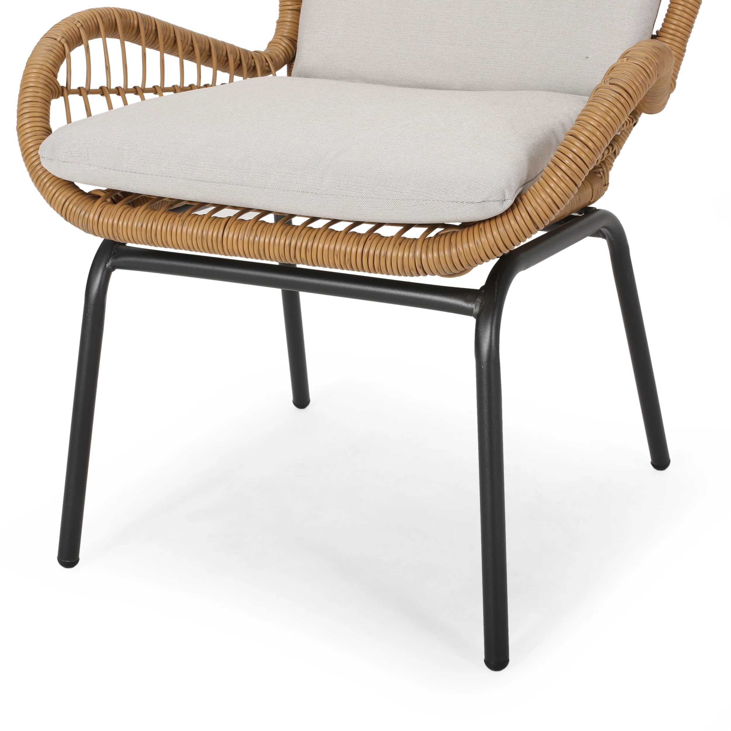 Averyrose Outdoor Wicker Chat Set with Cushions - furnishings