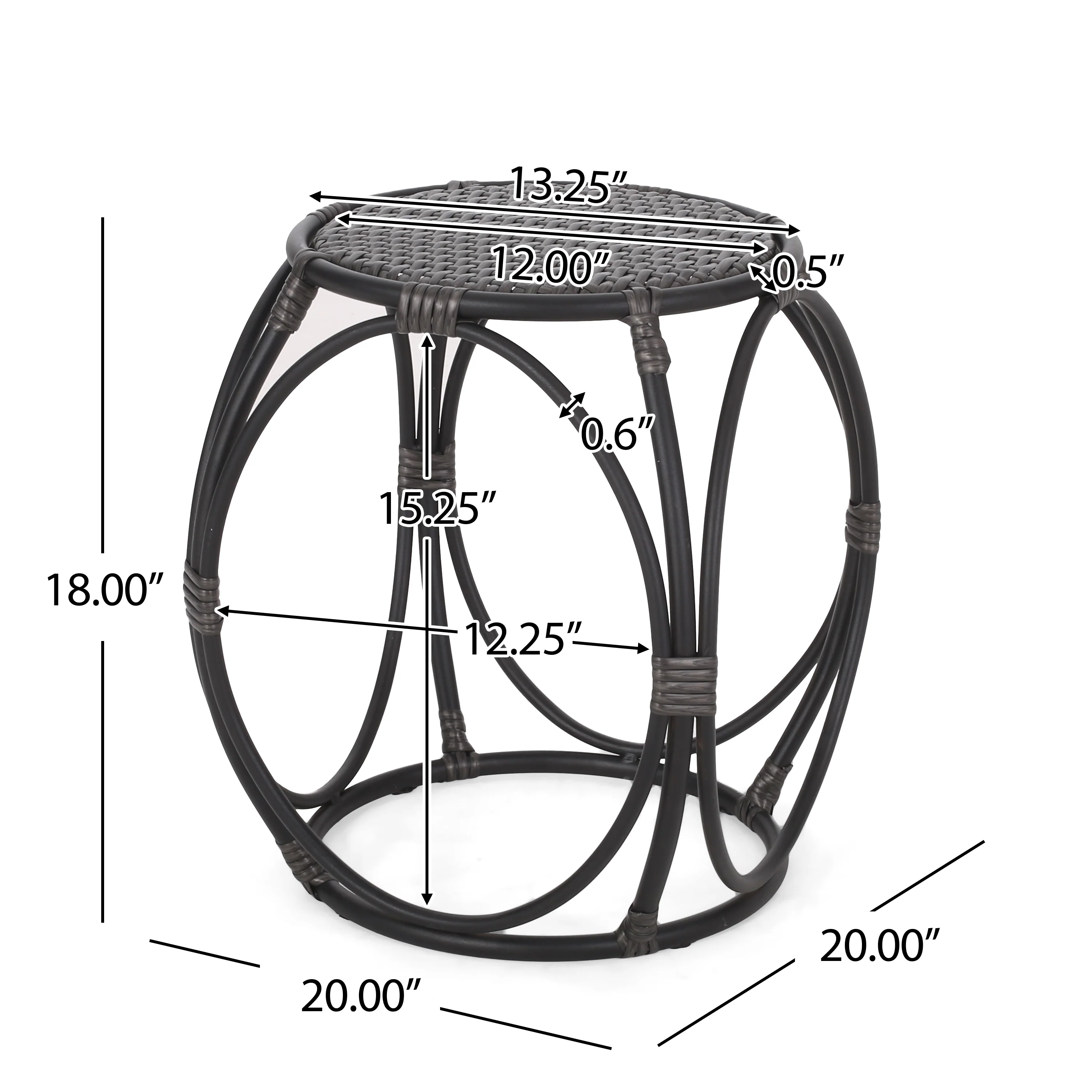 Danbury Outdoor Boho Modern Wicker 3 Piece Chat Set - furnishings