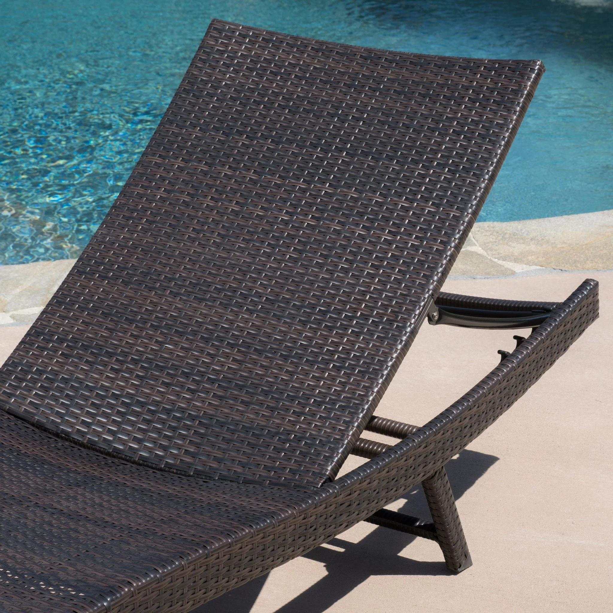 Eliana Outdoor 6pc Brown Wicker Chaise Lounge Chairs Set - furnishings