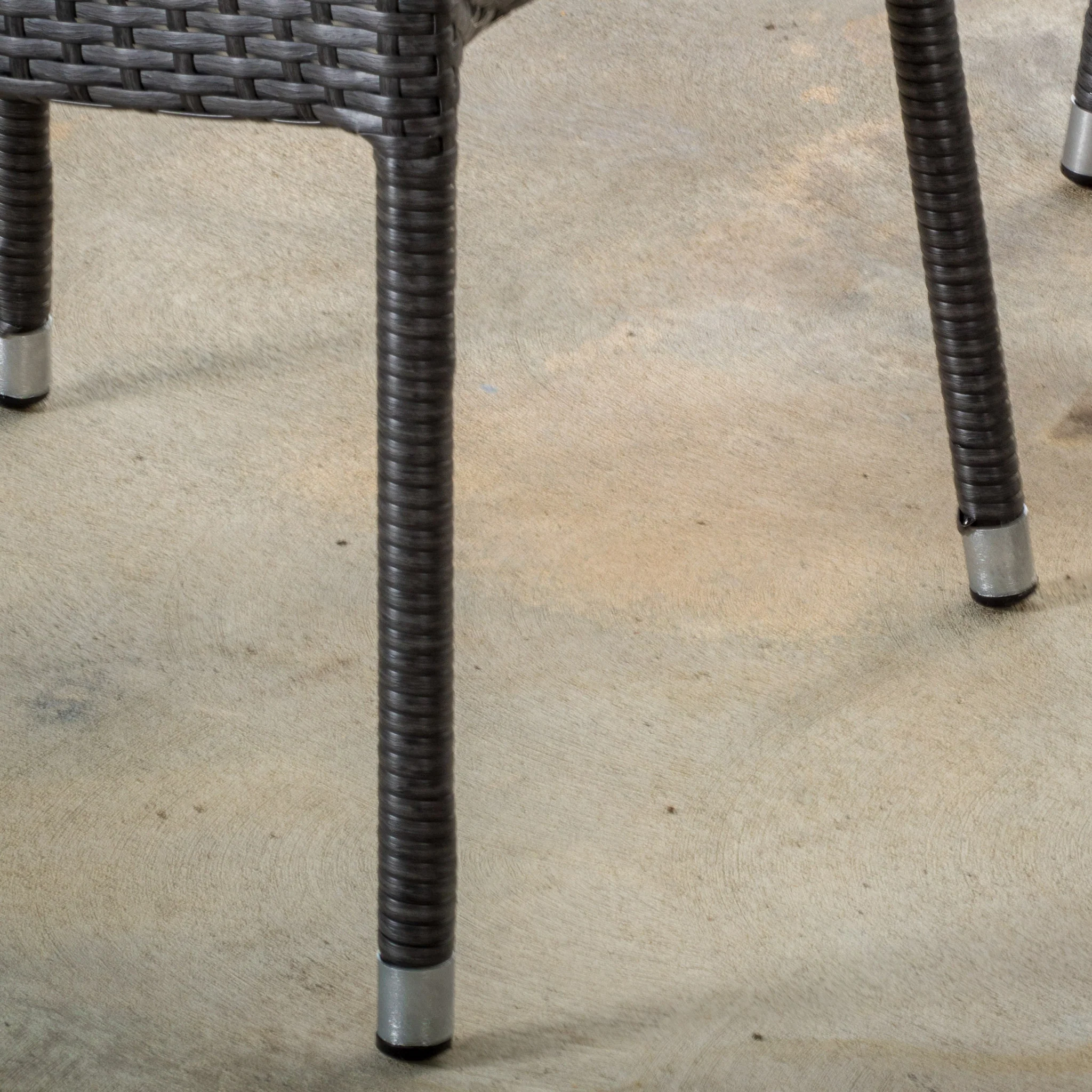 Alameda Modern Outdoor Gray Wicker Stacking Armchairs (Set of 2) - furnishings