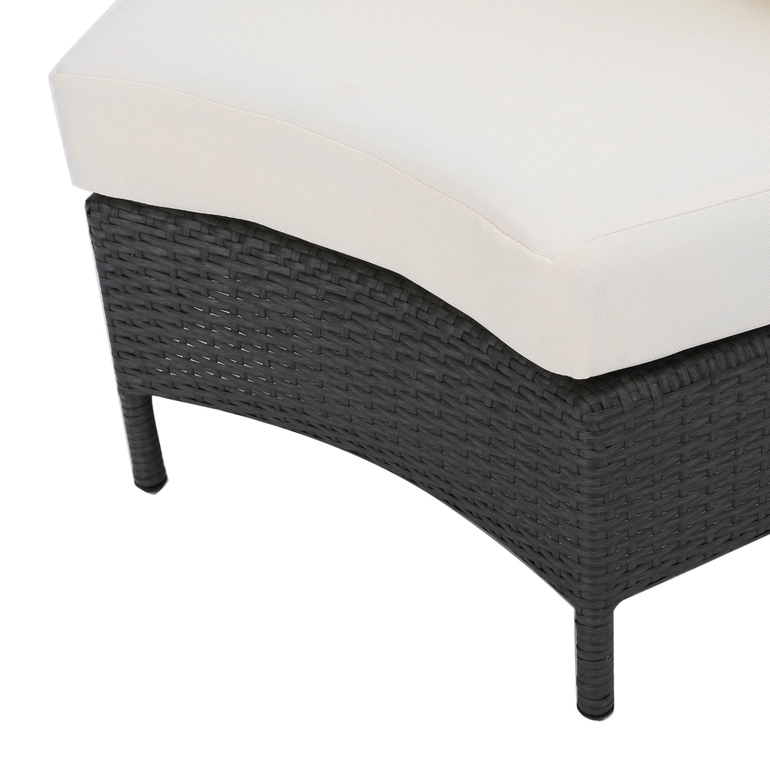 Harper Outdoor Wicker Curved Loveseat Sectional with Cushions - furnishings