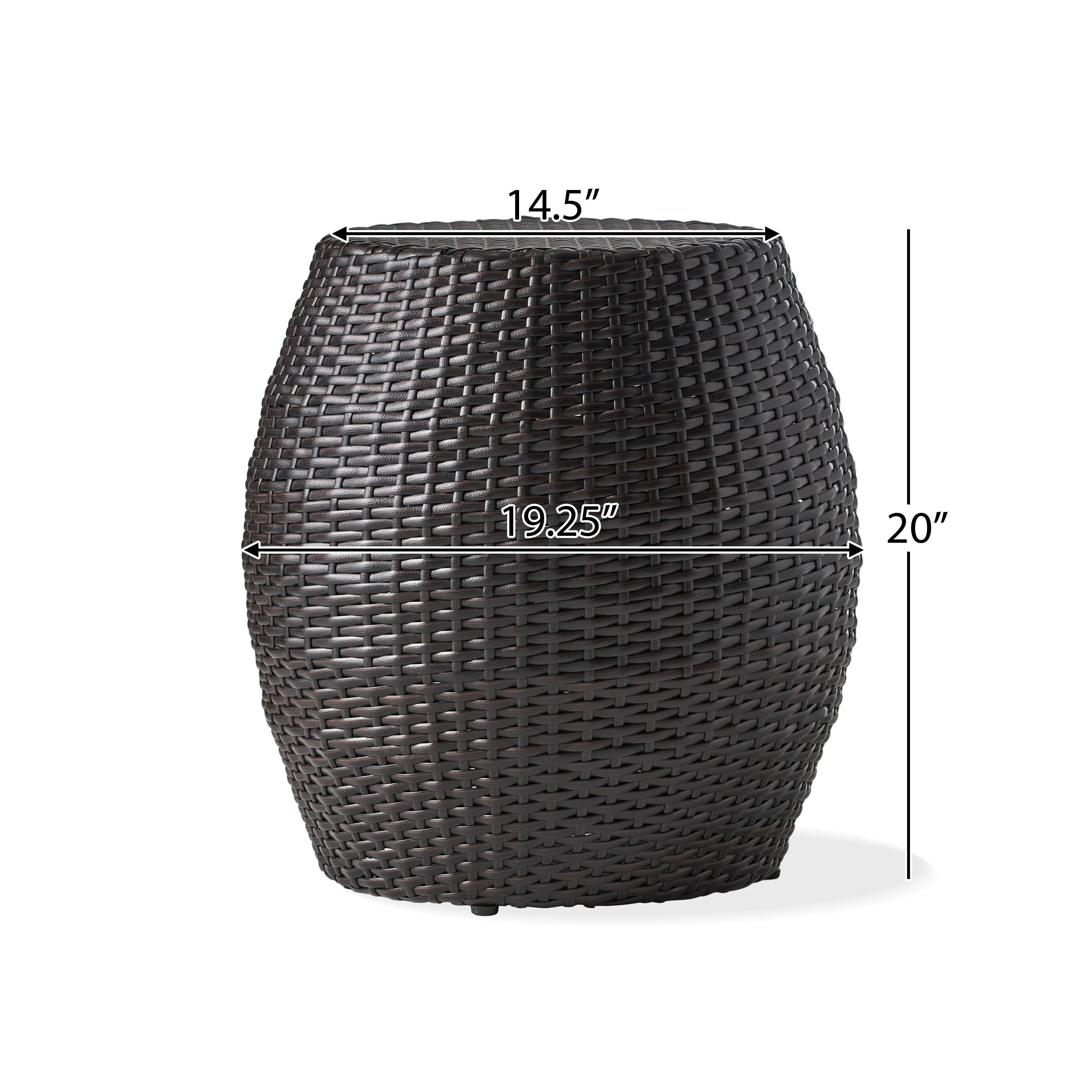 Colburn Outdoor Wicker 14.00-inch Barrel Side Table - furnishings