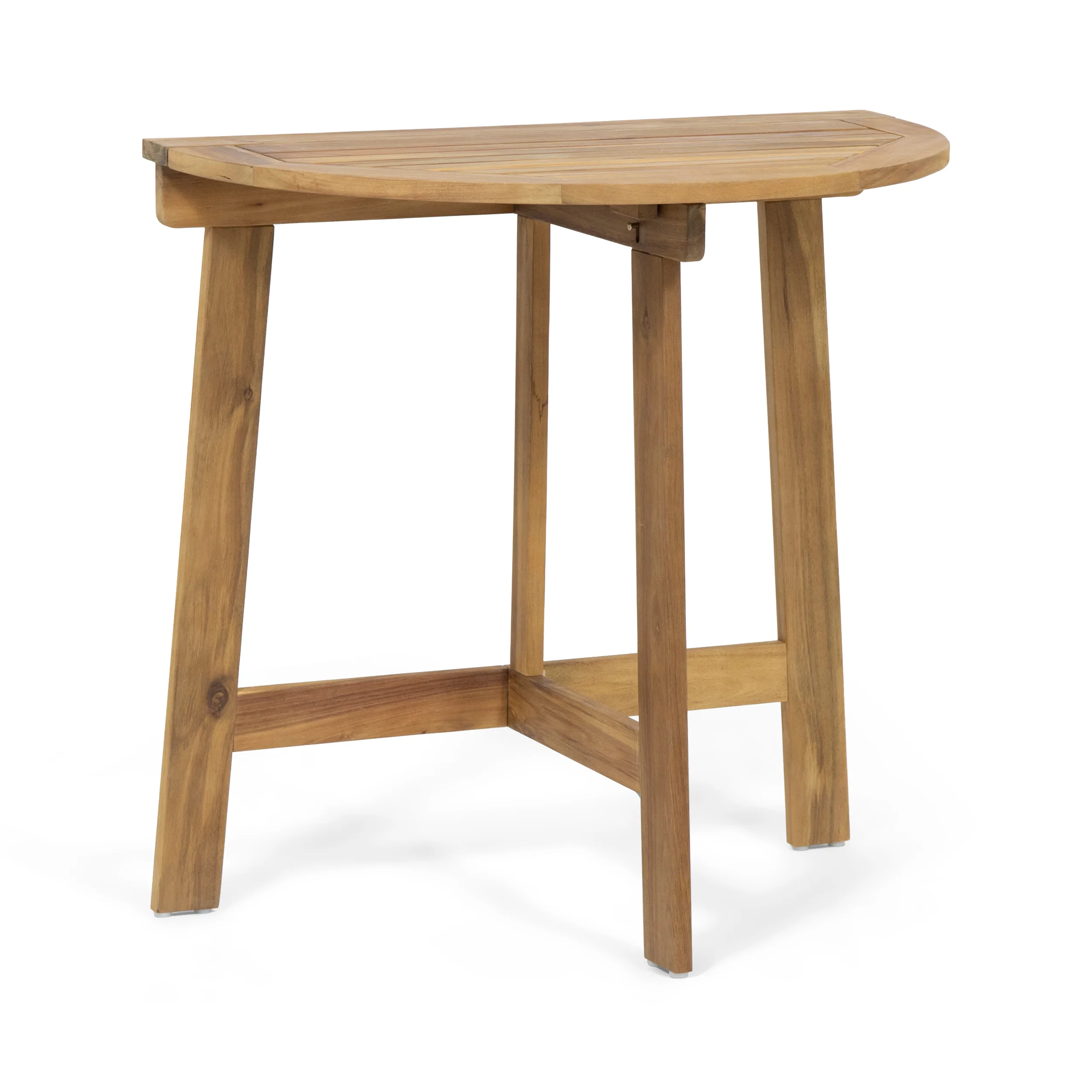 Sophia Outdoor Half-Round Acacia Wood Bistro Table - furnishings