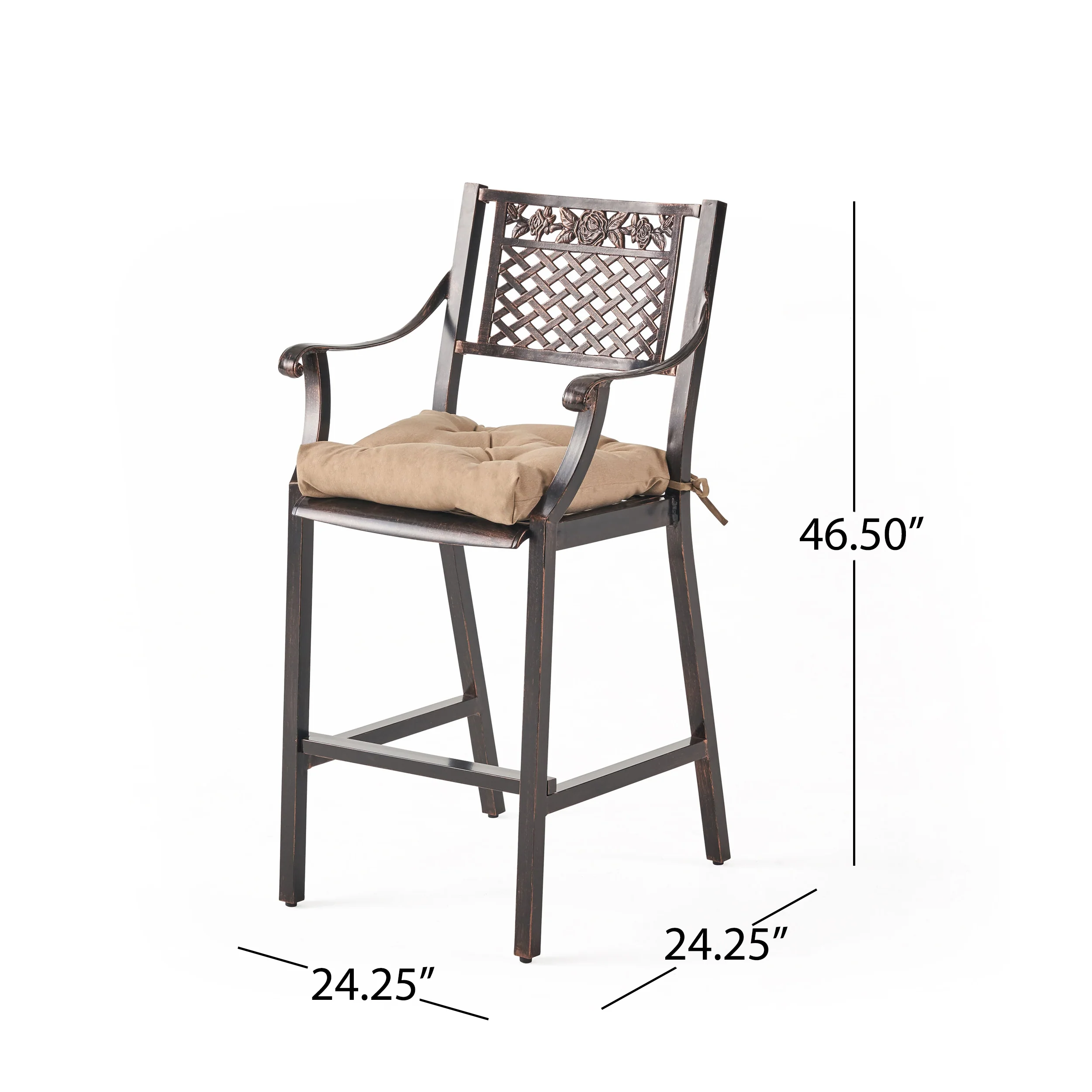 Renata Outdoor Barstool with Cushion (Set of 4) - furnishings