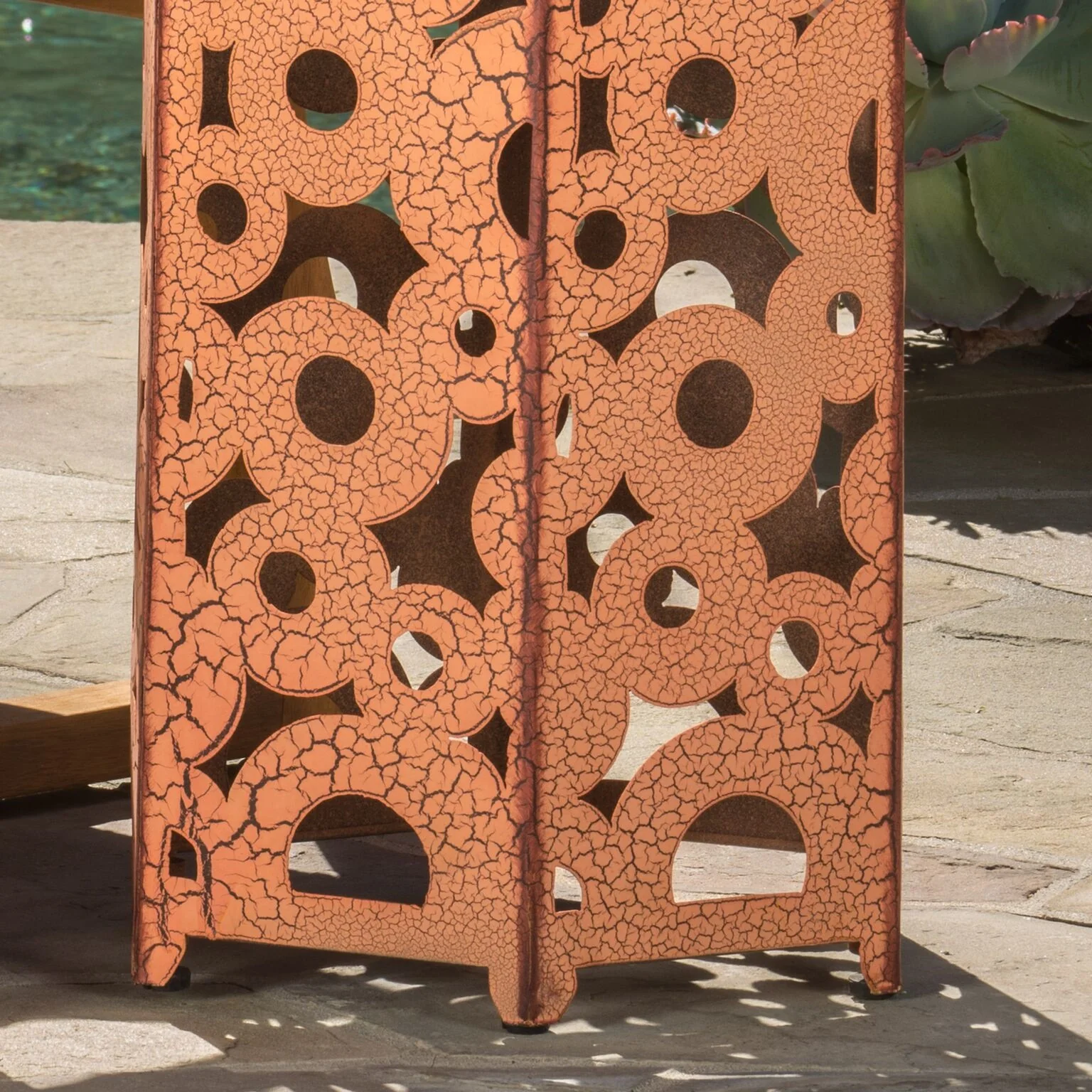 Contemporary Outdoor Hexagonal Antique Iron Accent Tables (Set of 2) - furnishings