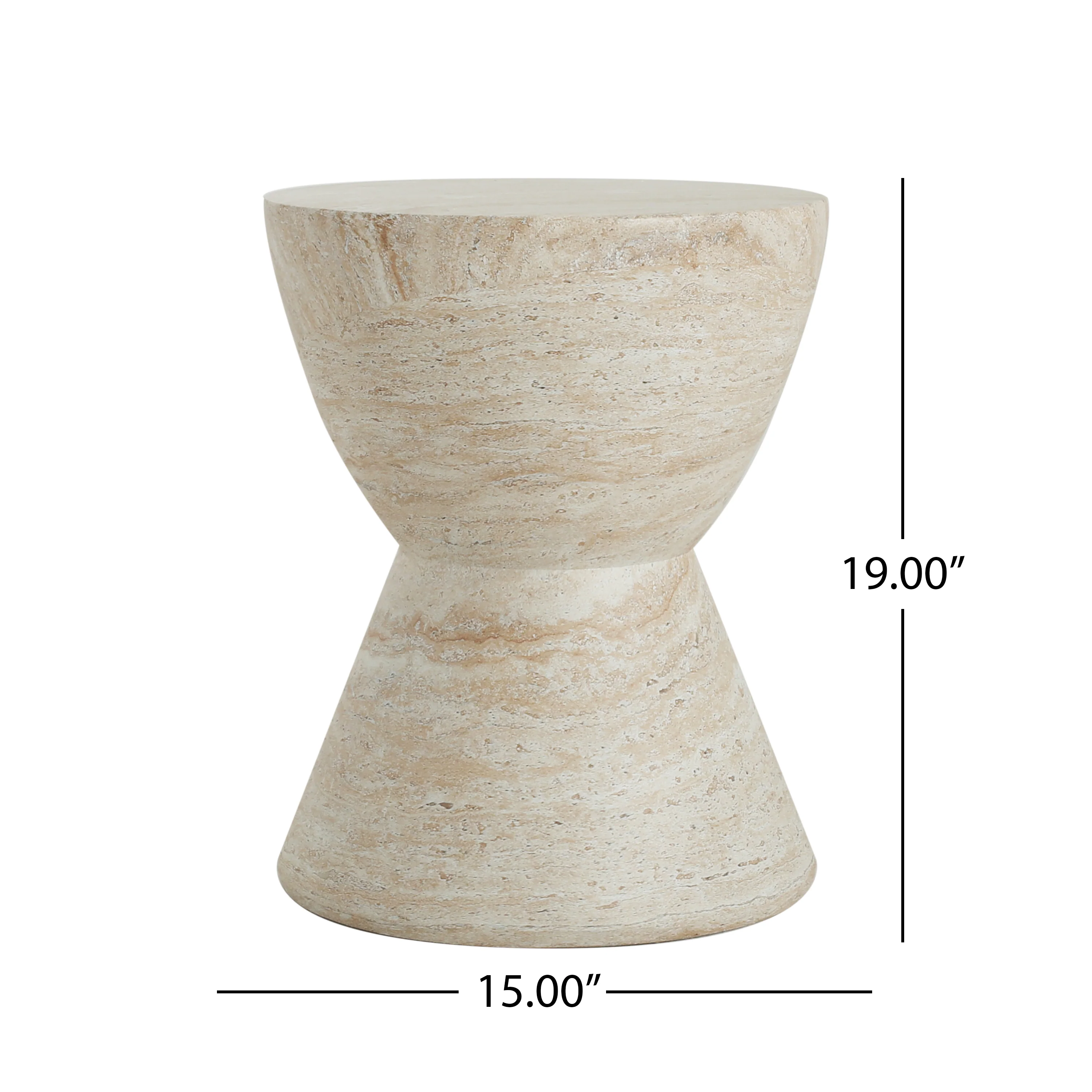 Seren Patio Round Hourglass Accent Table, Concrete - furnishings