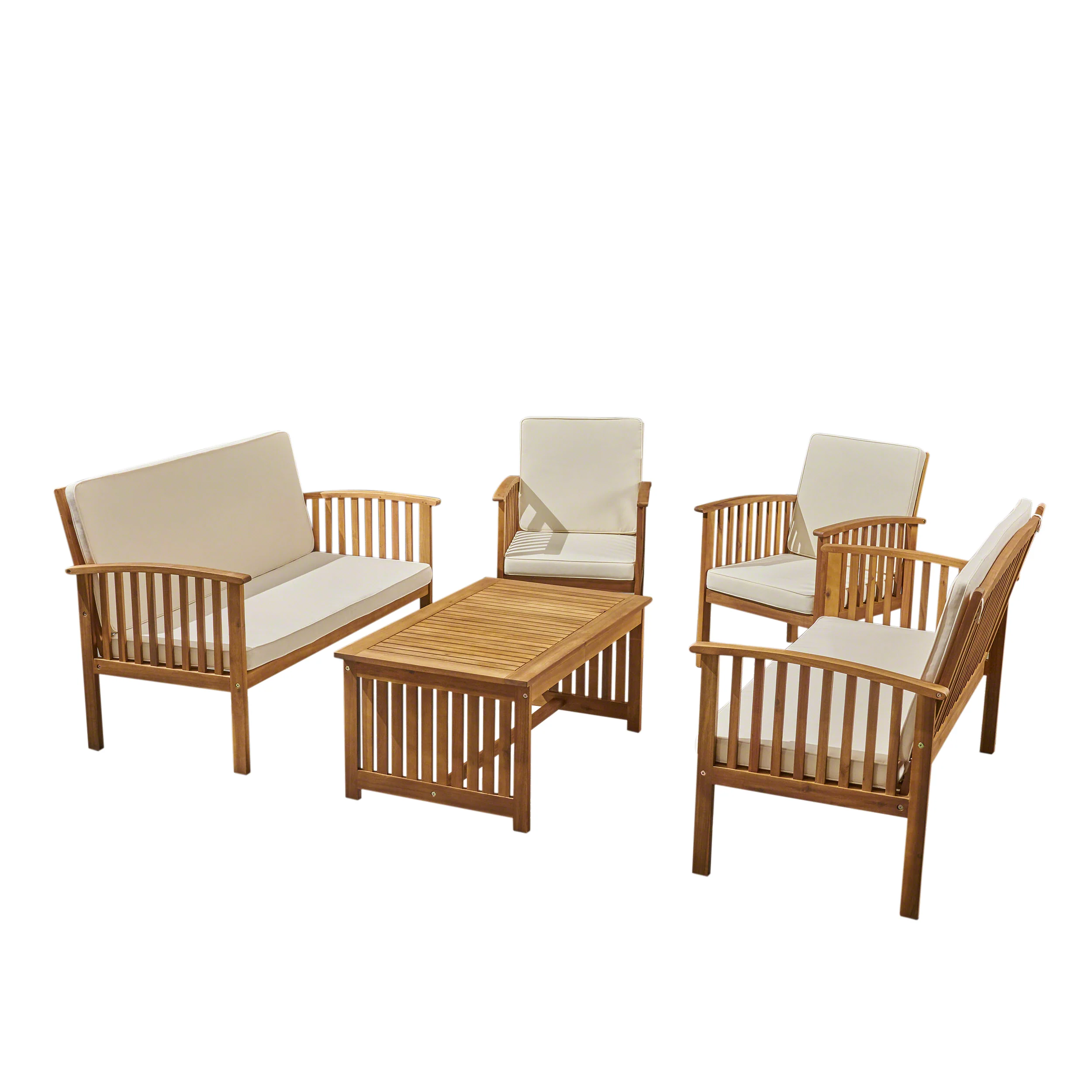 Cape Outdoor 5-Piece Acacia Wood Sofa Set - furnishings