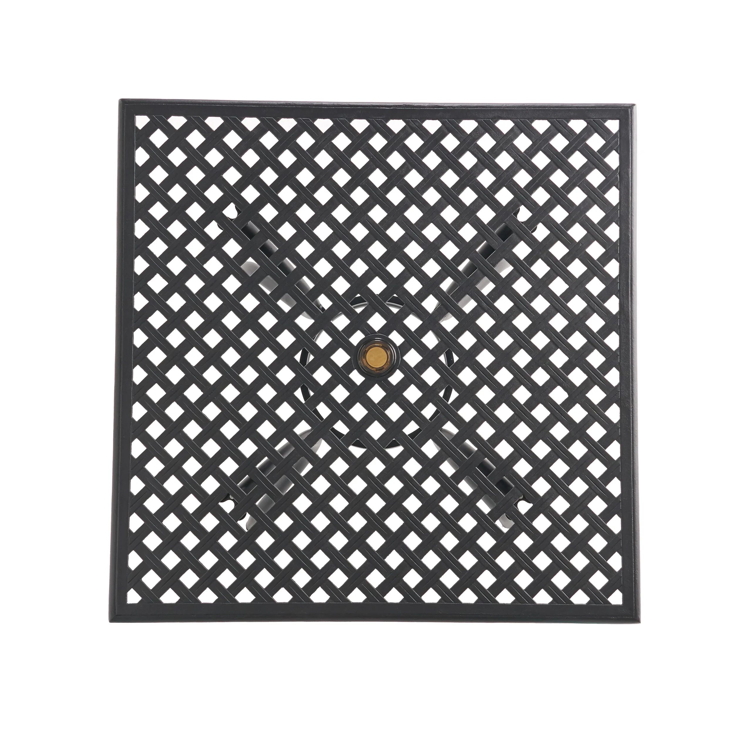 Auberge Oudoor Patio Black Cast Aluminum Square Table - furnishings