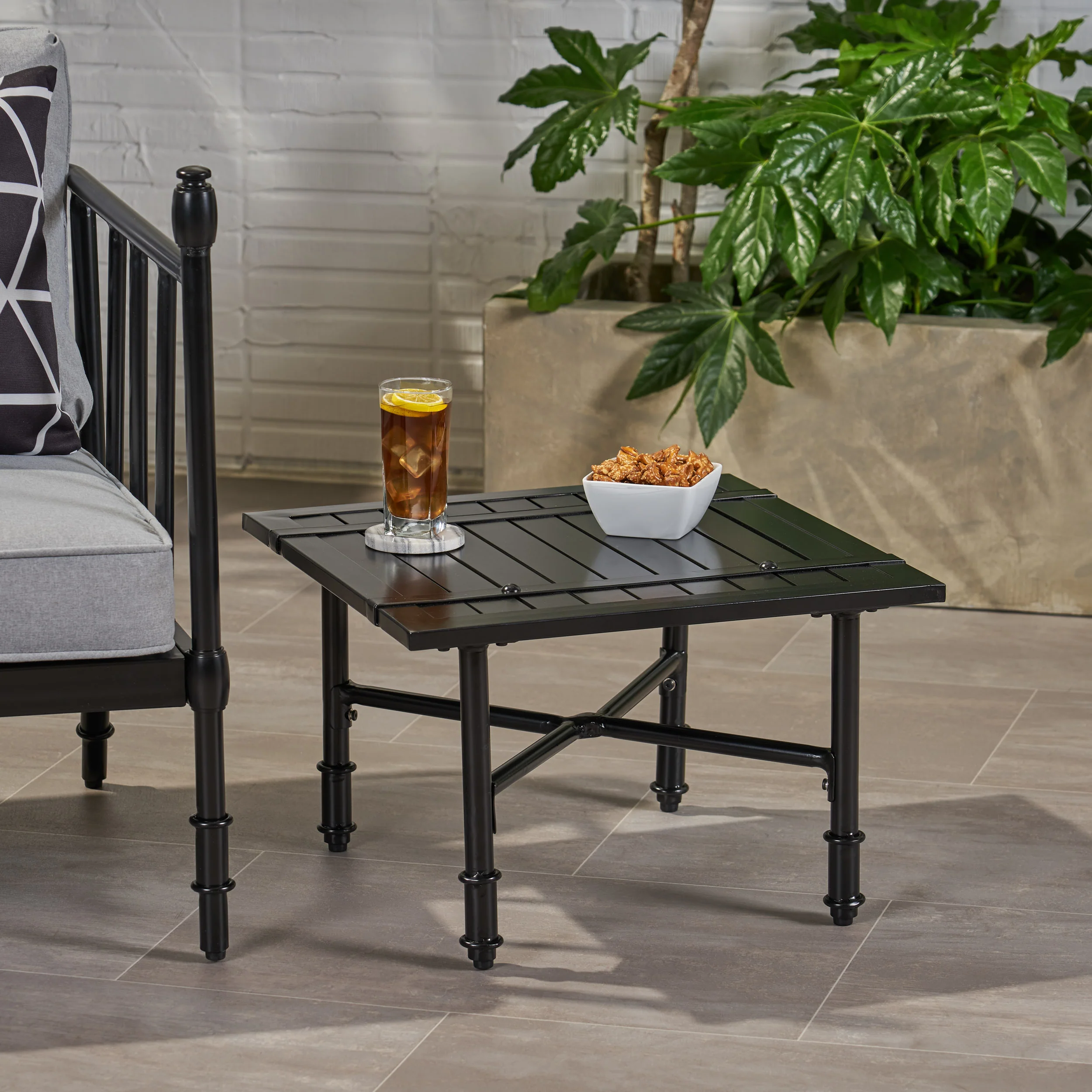Francis Outdoor Aluminum Side Table - furnishings