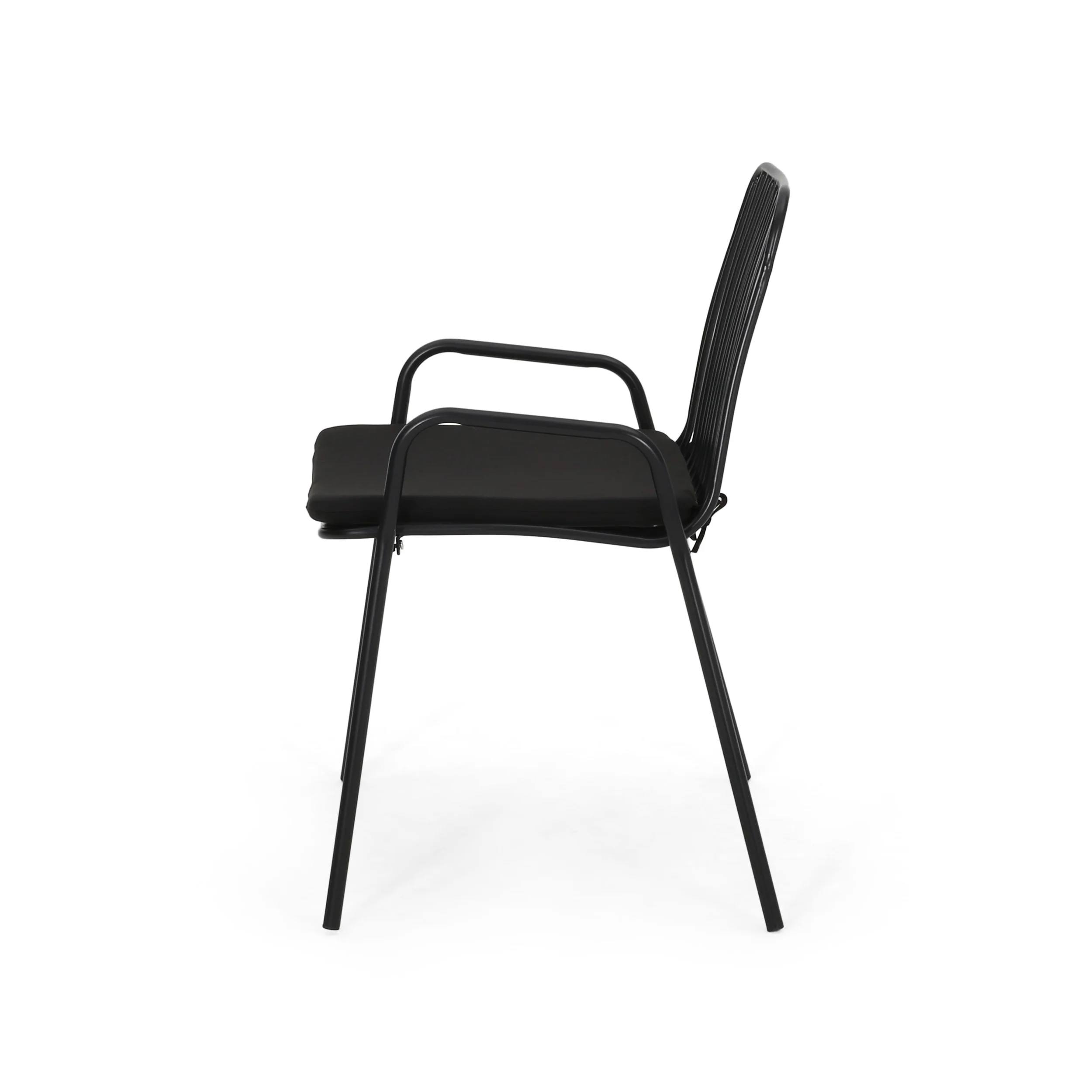 Ashwood Outdoor Modern Iron Club Chair with Cushion (Set of 2) - furnishings