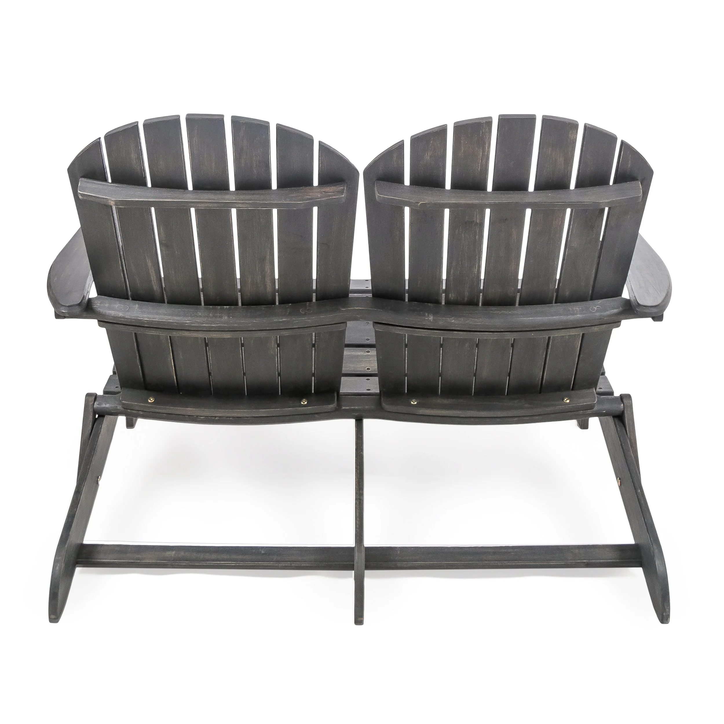 Vivian Outdoor Acacia Wood Adirondack Loveseat - furnishings