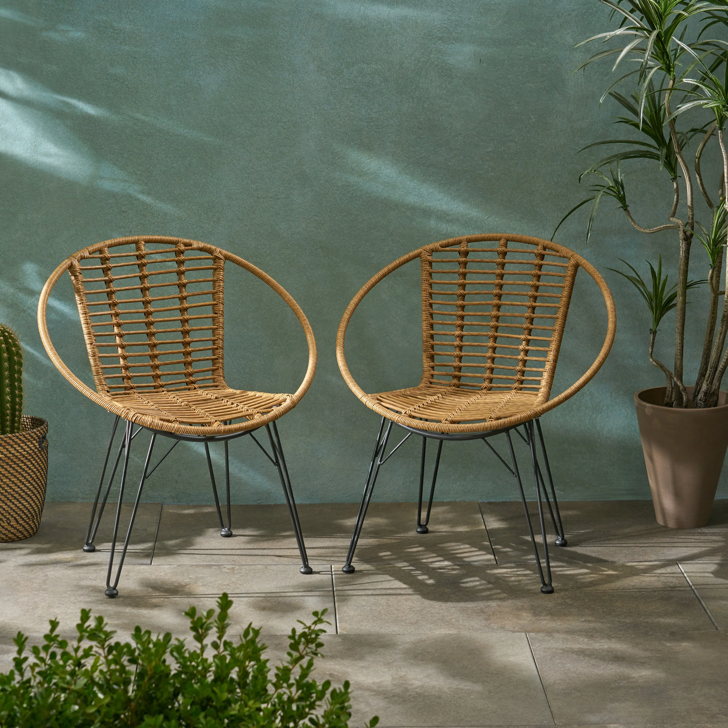 Winnie Outdoor Wicker Dining Chairs (Set of 2) - furnishings