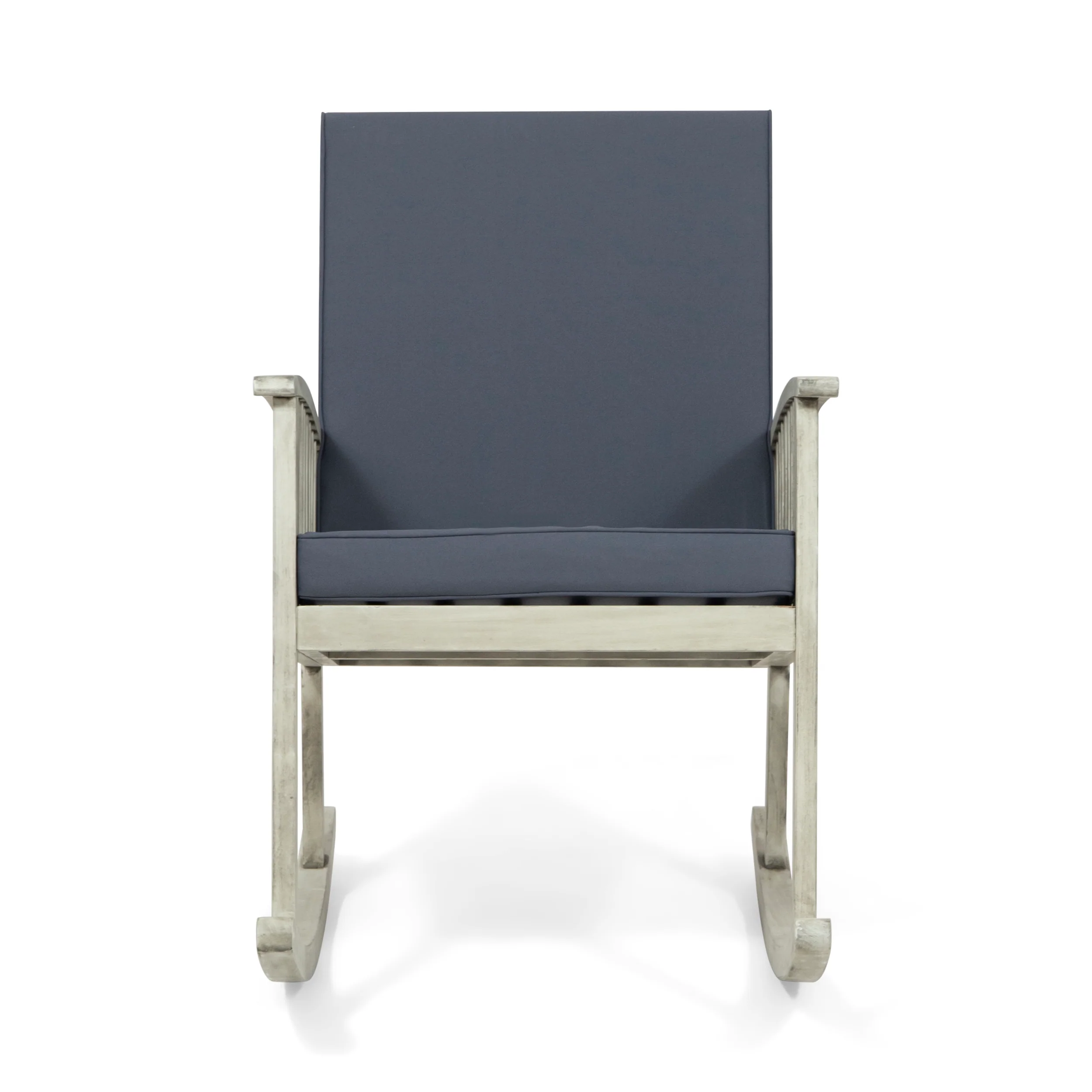 Emma Outdoor Acacia Wood 2 Seater Rocking Chairs and Side Table Set - furnishings