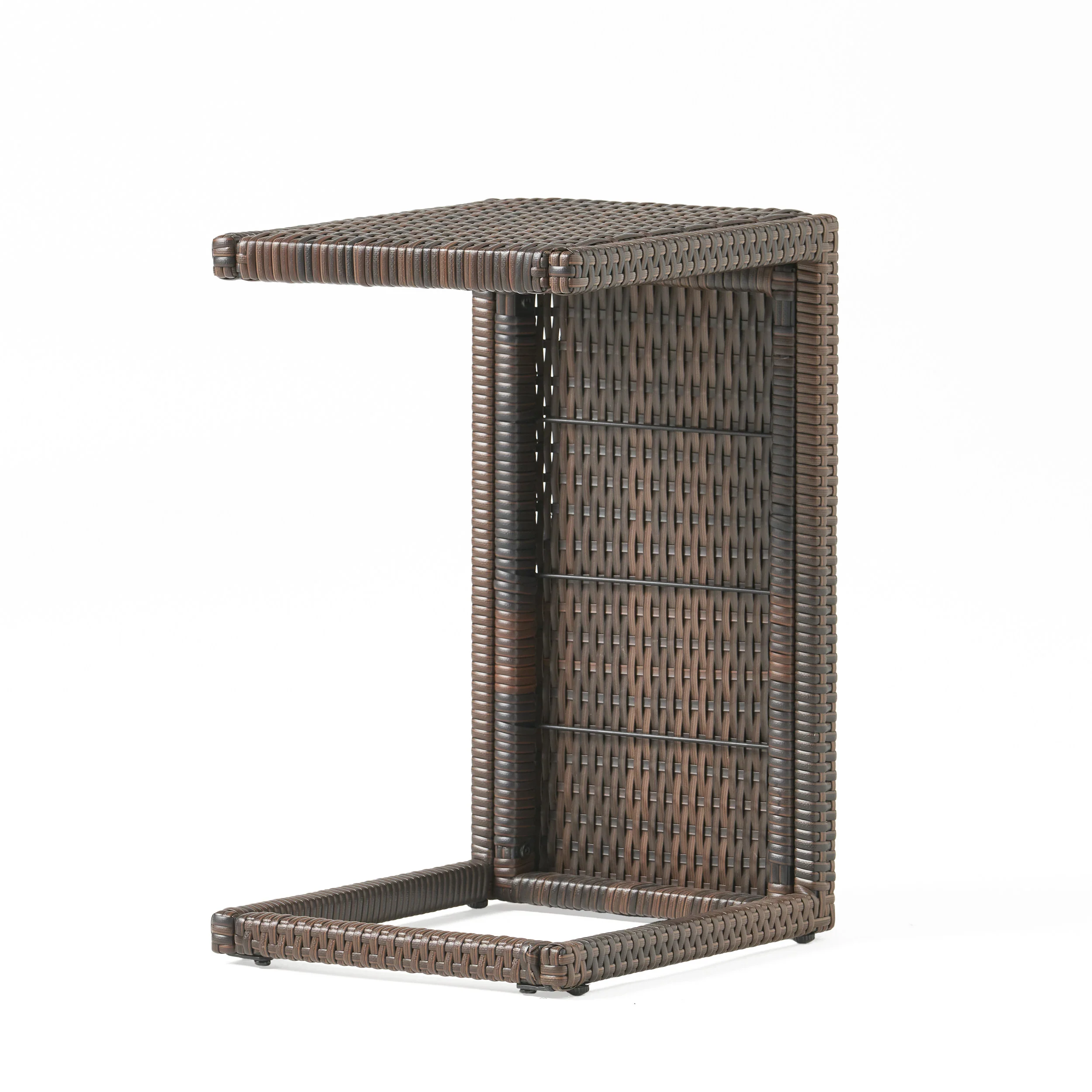 Forrest Outdoor Wicker C-Shaped Side Table - furnishings