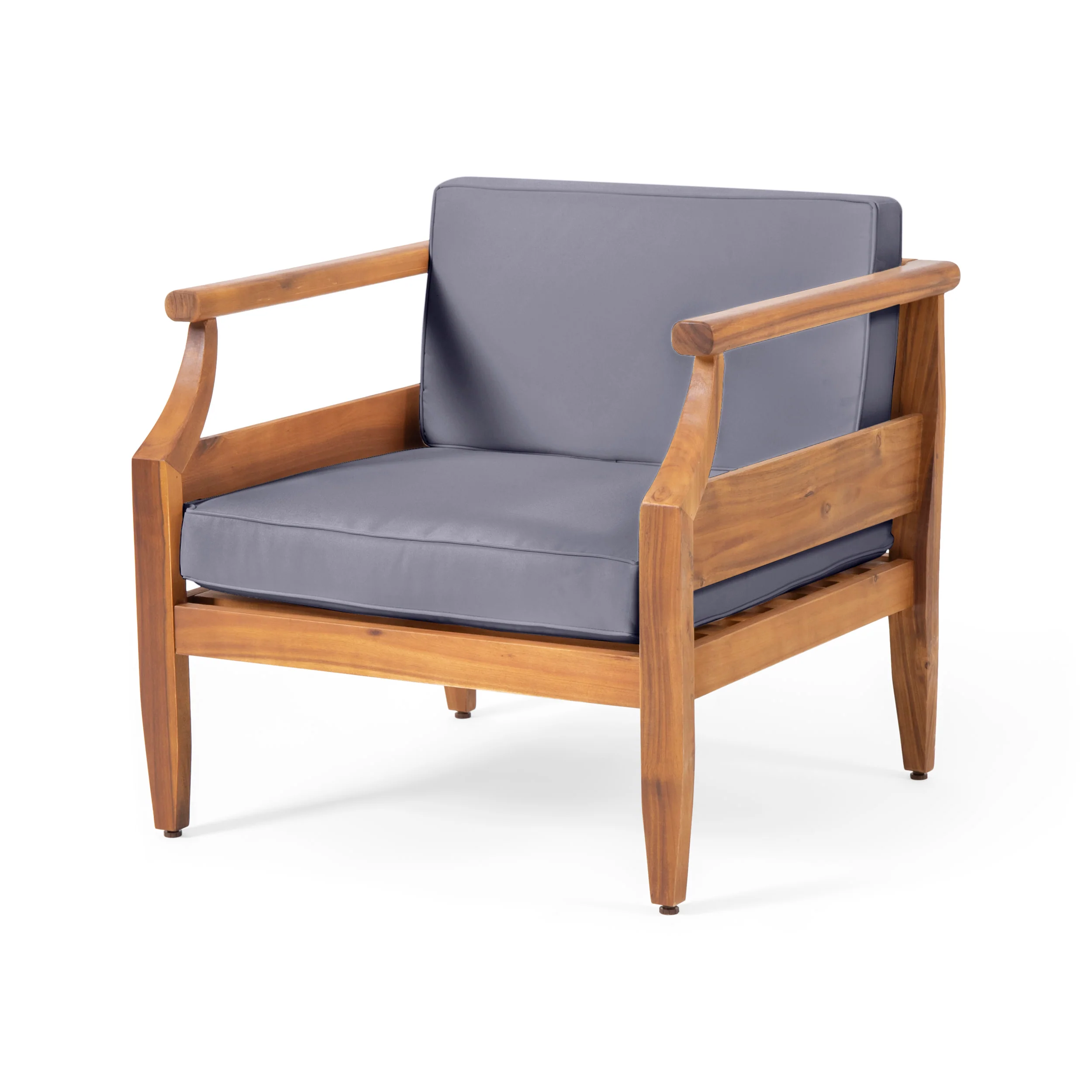 Bianca Outdoor Acacia Wood Club Chairs with Cushions - furnishings