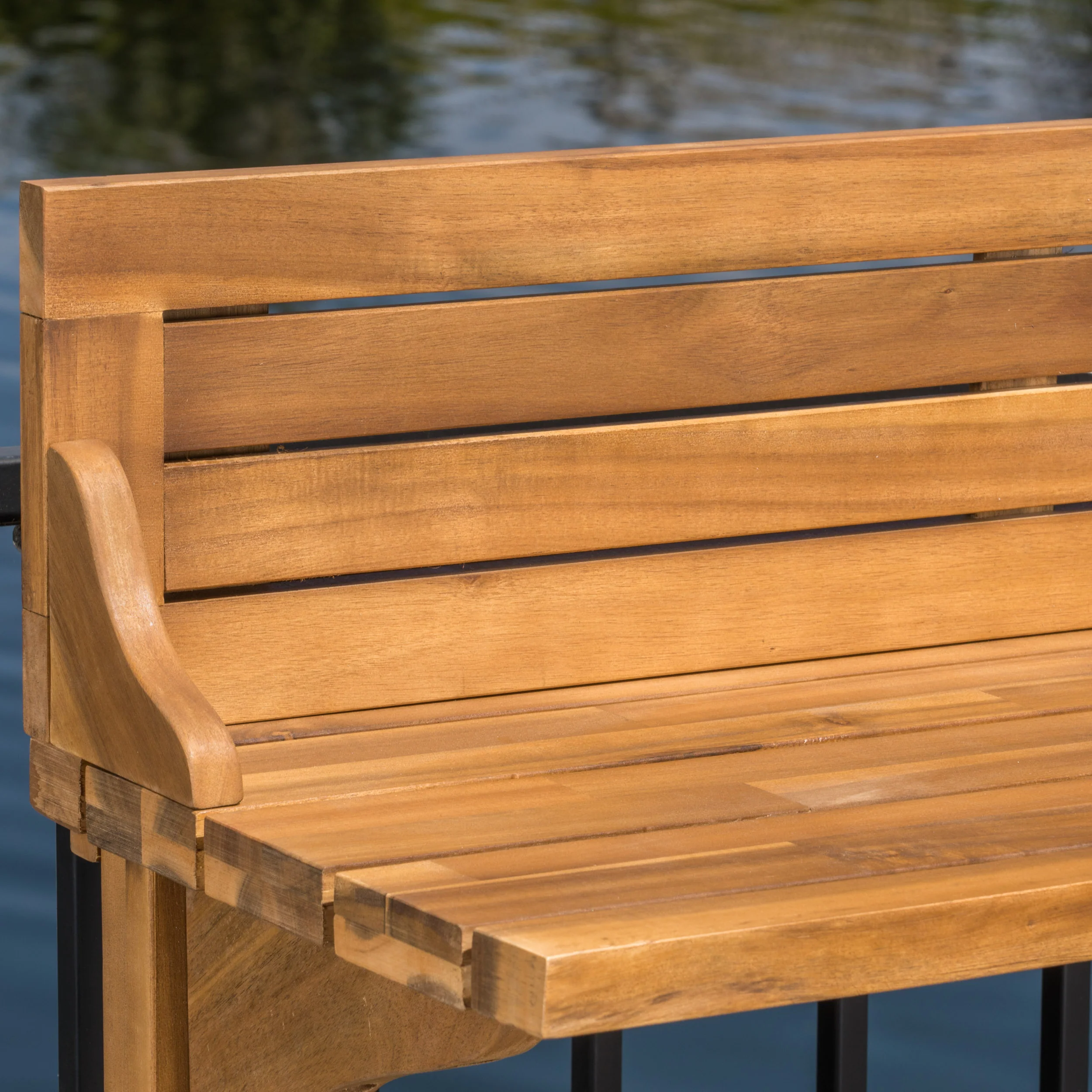 Pensacola Outdoor Acacia Wood Balcony Bar Table - furnishings