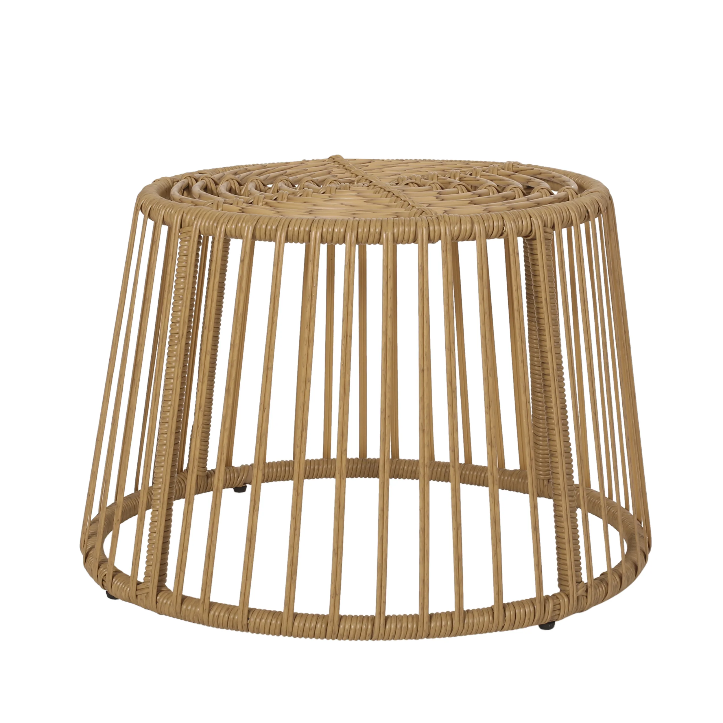Apulia Outdoor Wicker 2 Seater Chat Set with Cushion, Light Brown and Beige - furnishings