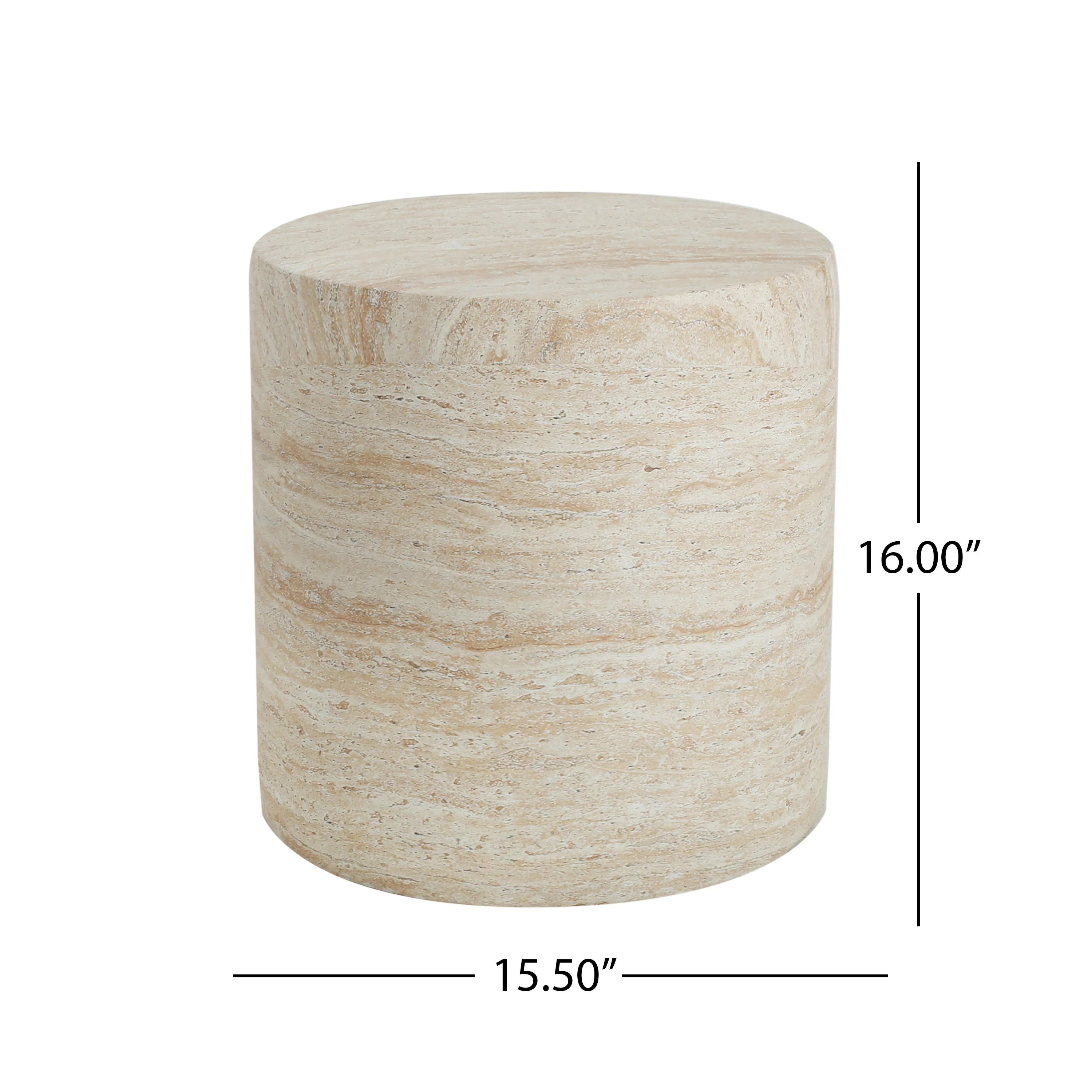 Callowaye Outdoor Patio Round Concrete Accent Table - furnishings