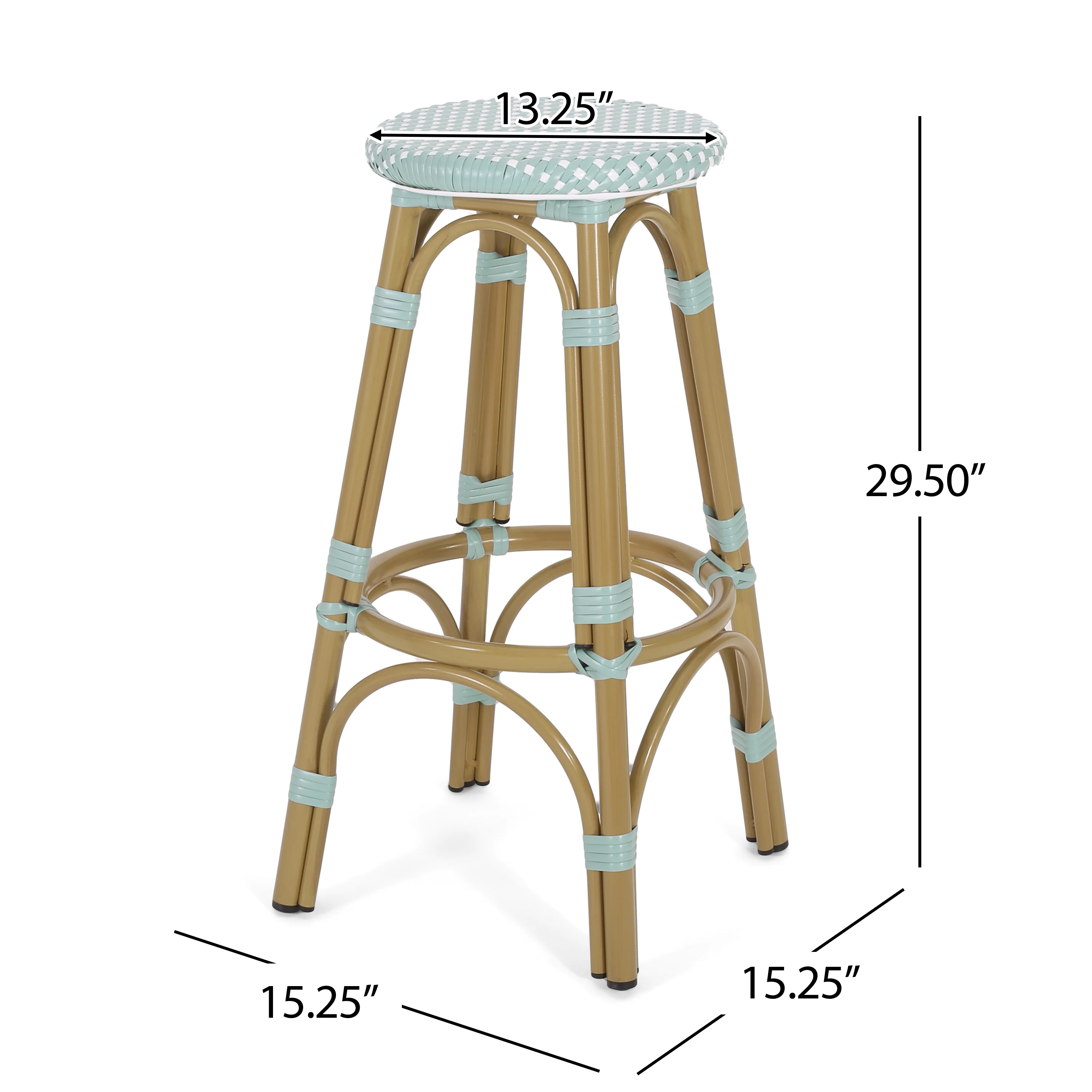 Dohney Outdoor French Aluminum 29.5 Inch Barstools, Set of 2 - furnishings