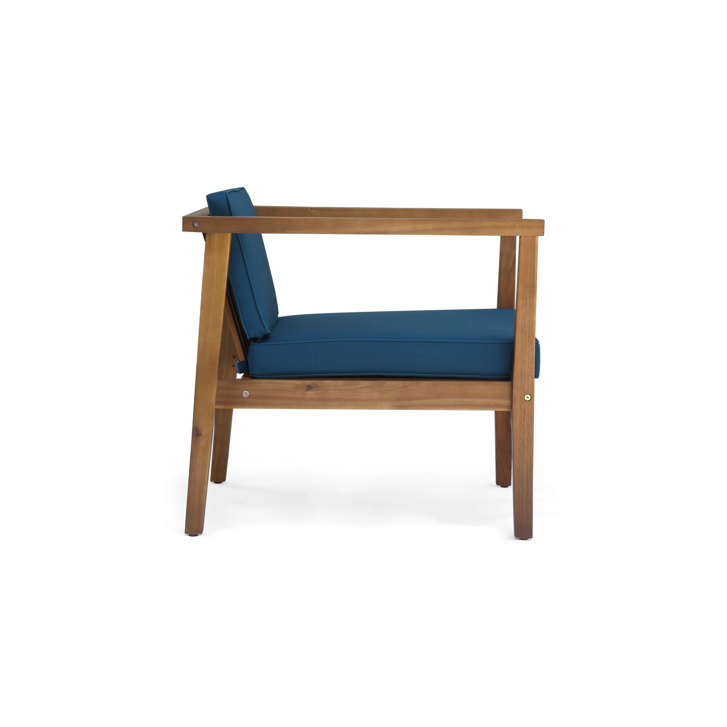 Thomson Outdoor Acacia Wood Club Chairs with Water-Resistant Cushions (Set of 4) - furnishings