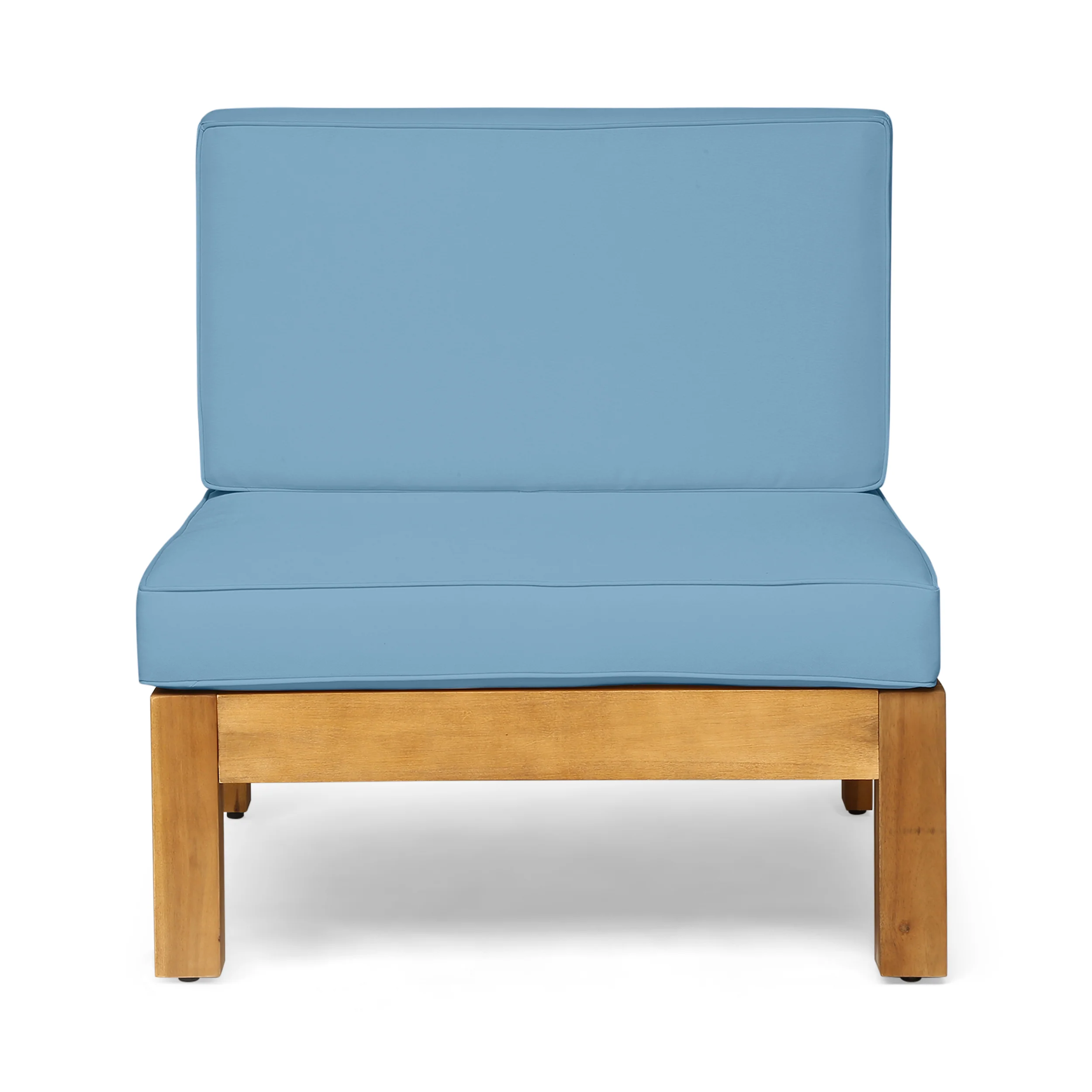 Brava Outdoor 8-Seater Acacia Wood Sectional Sofa Set with Coffee Table - furnishings